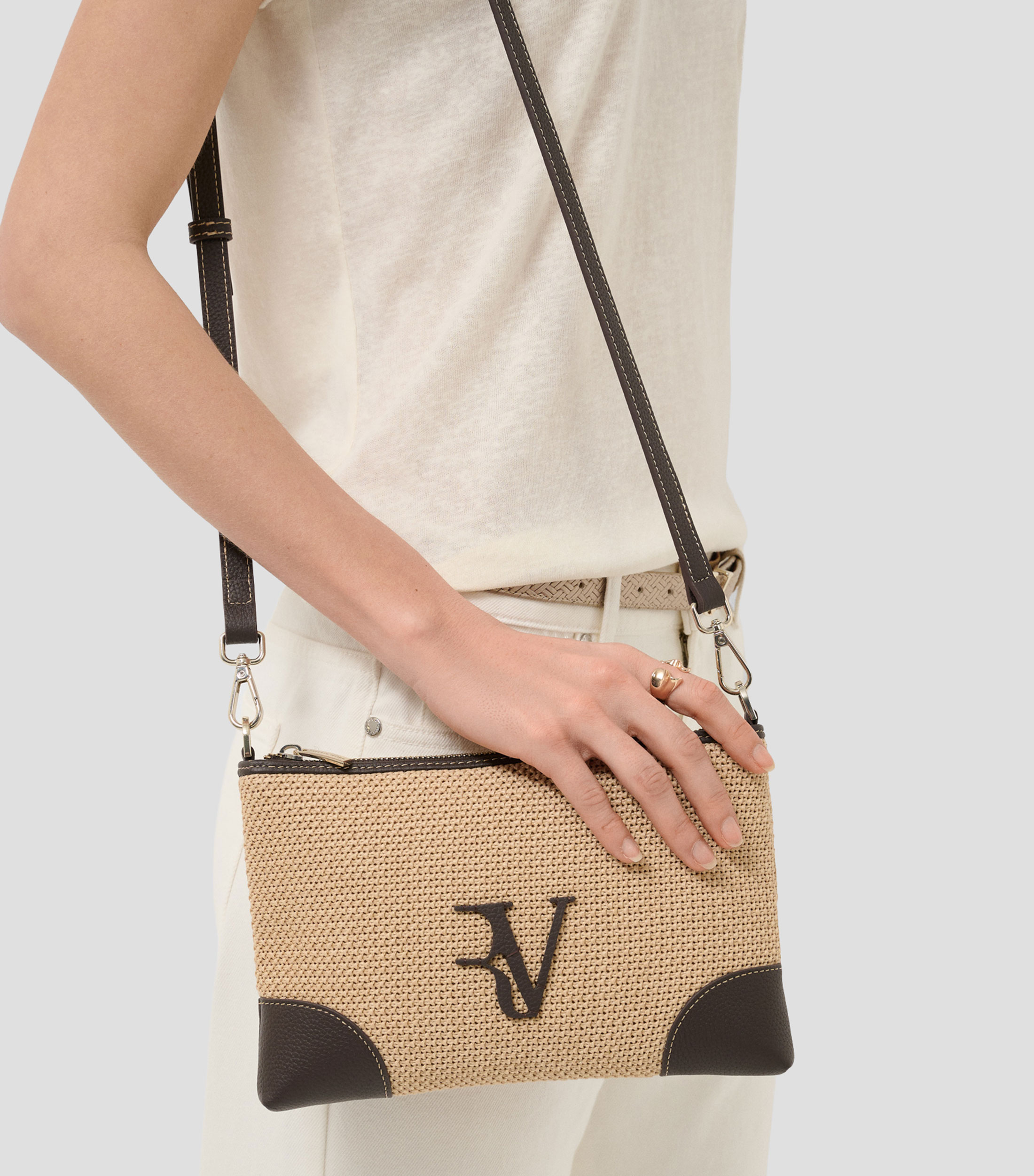 Bolsa messenger beige Vera lisa Mujer