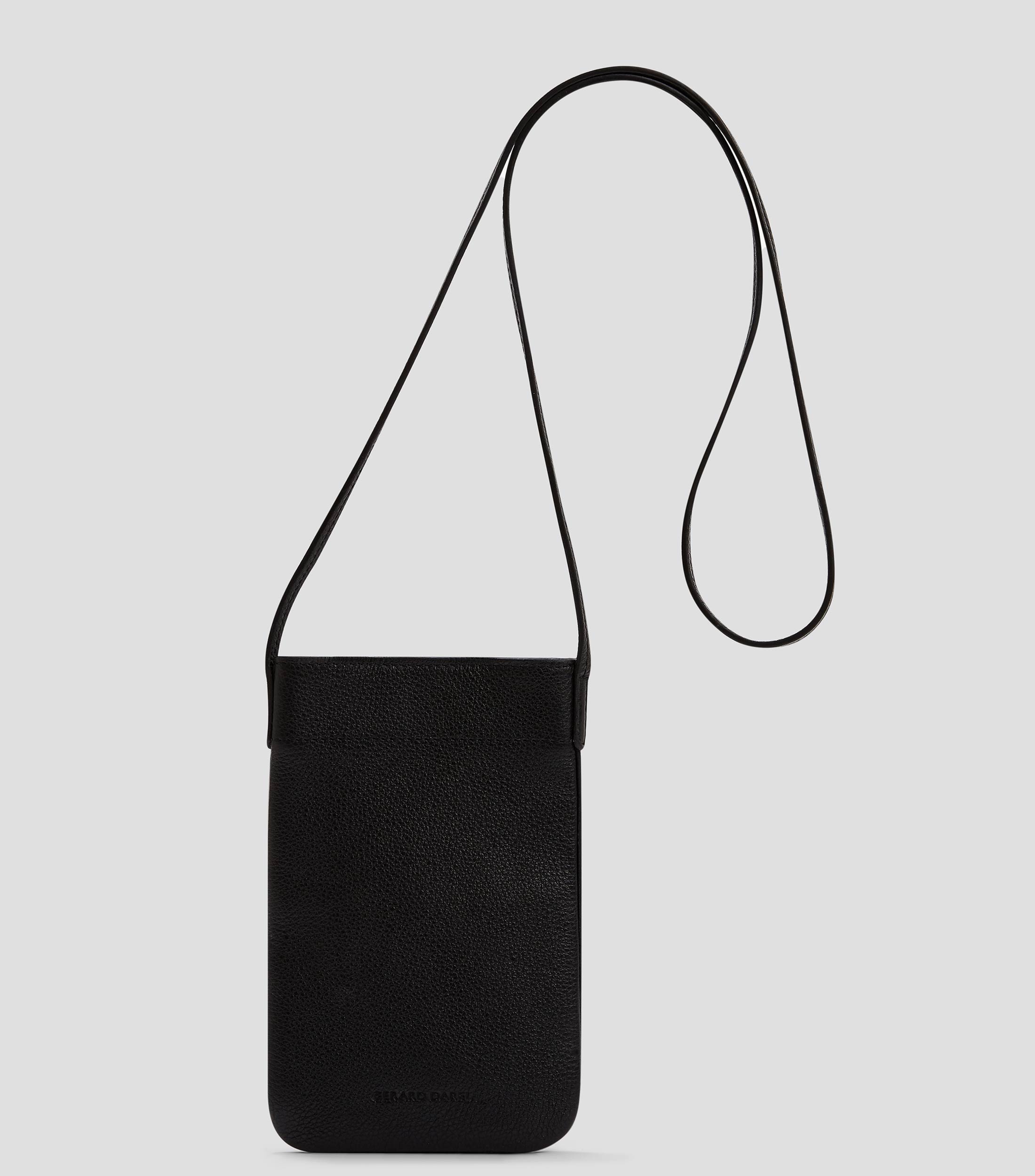 Porta celular negro en piel LadyPhone Mujer