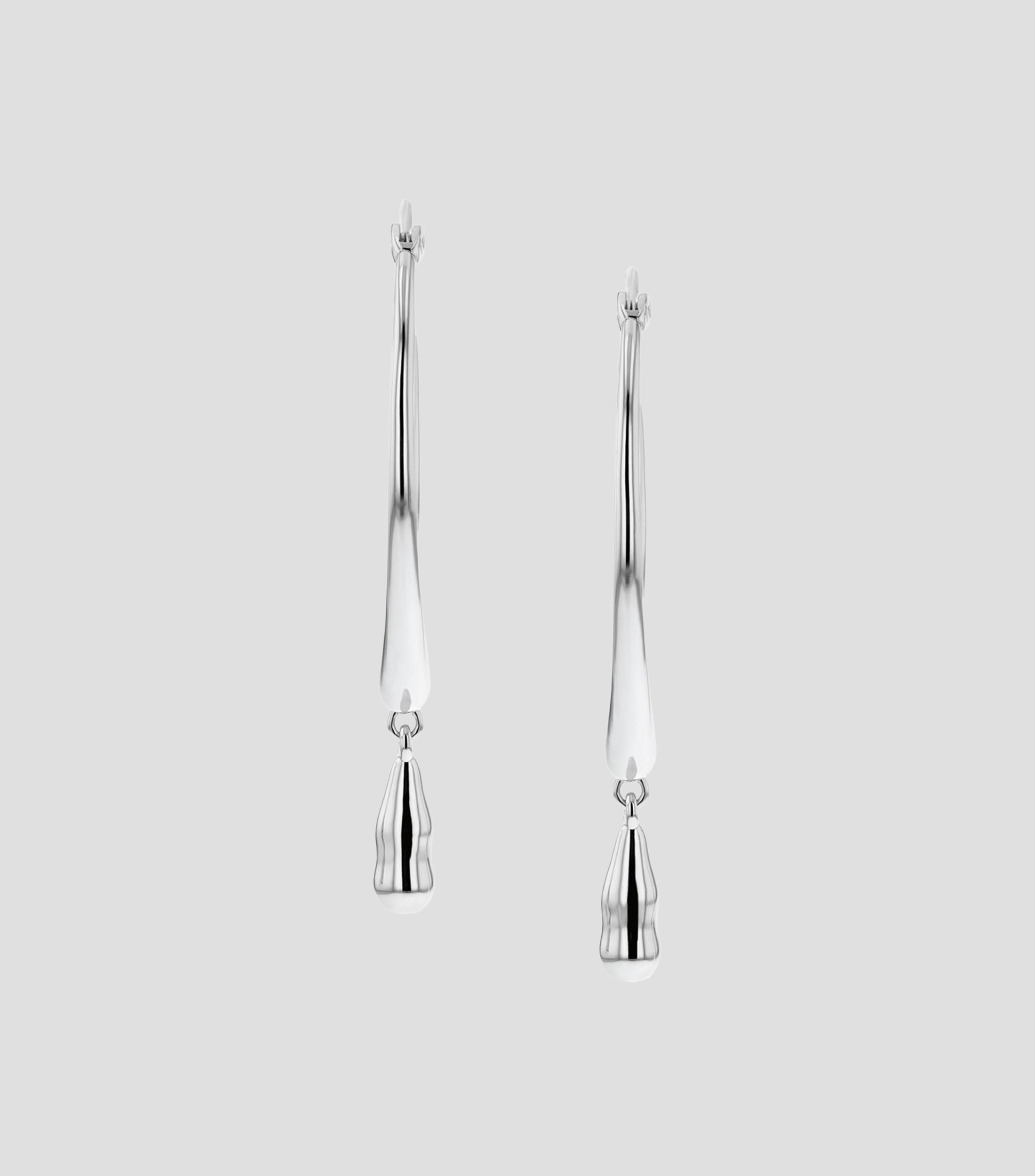 Aretes en plata Liquid Chain Mujer
