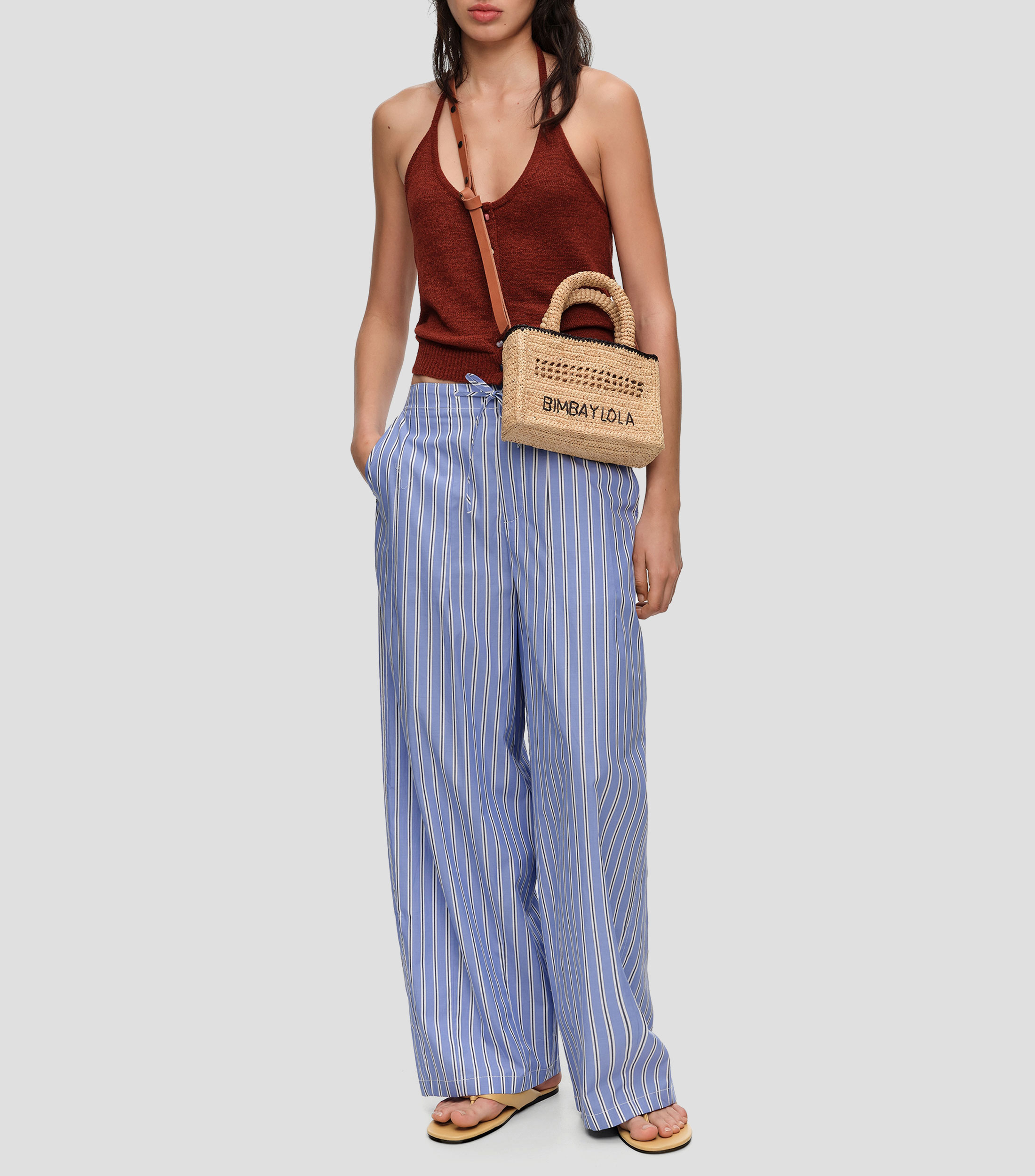 Bolsa crossbody mini diseño sólido trenzado Mujer