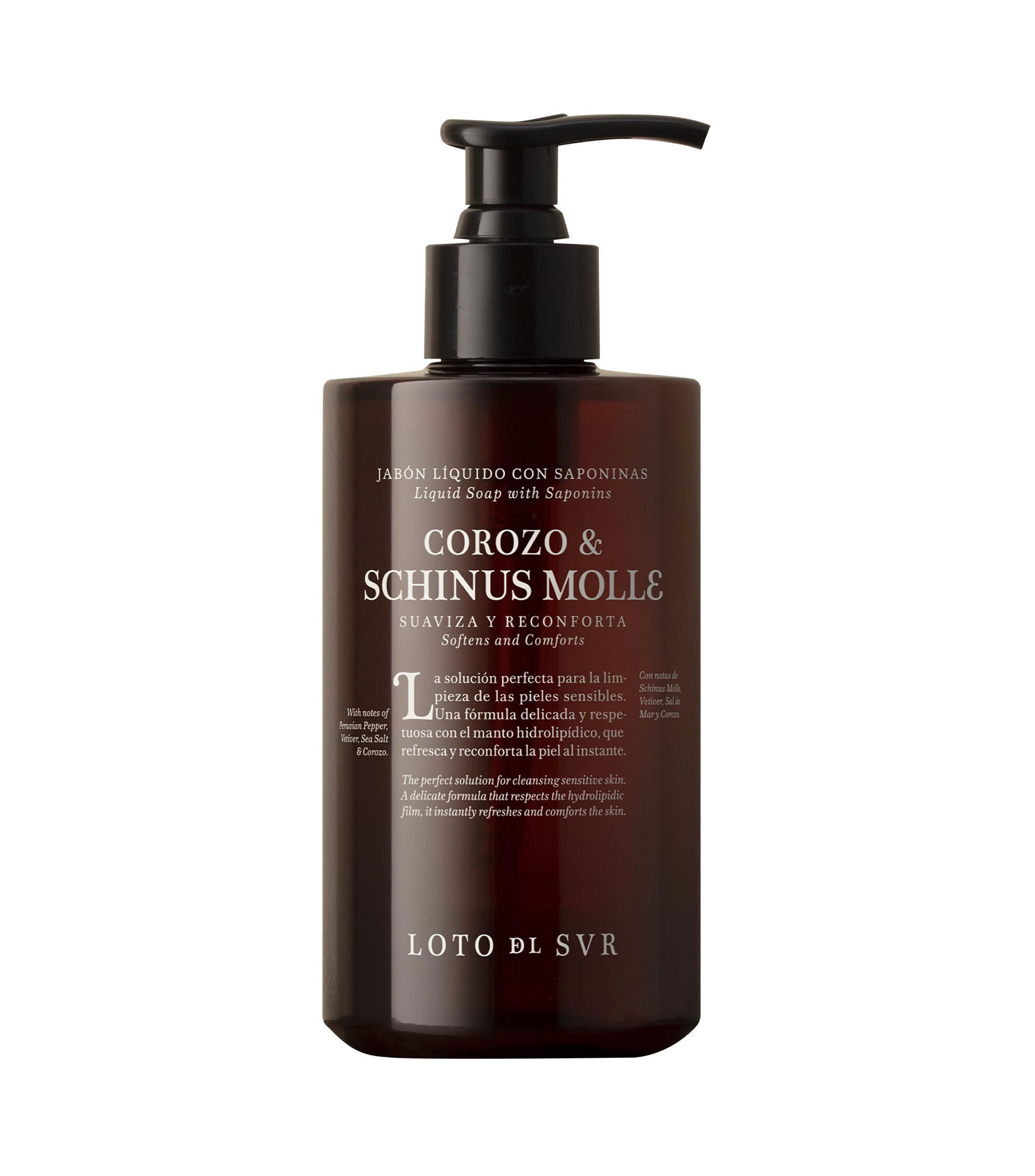 Jabón líquido Saponinas Corozo & Schinus Molle, 285 ml