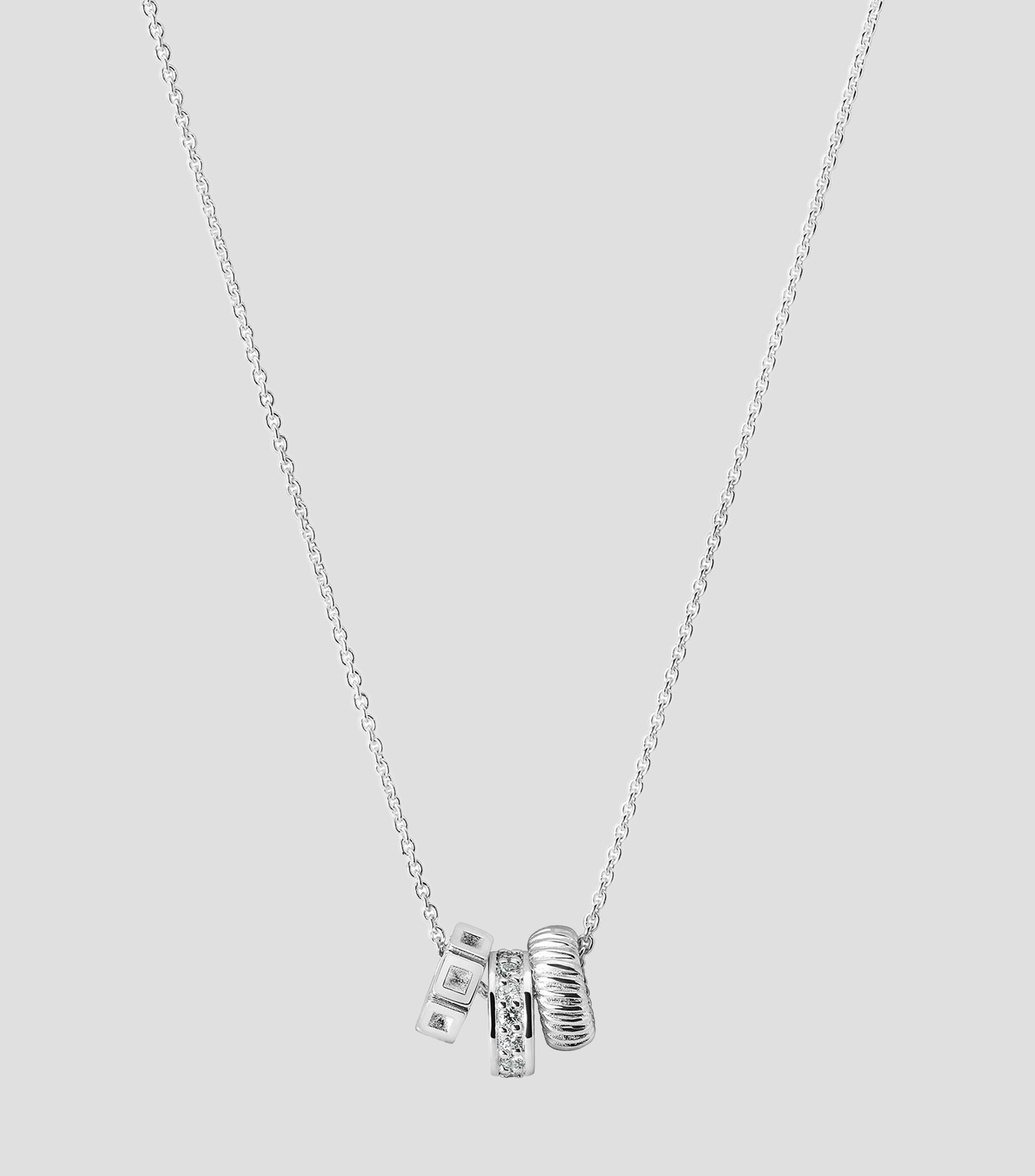 Dije con cadena en Plata .925 Xocolate Canutillos con diamantes Mujer