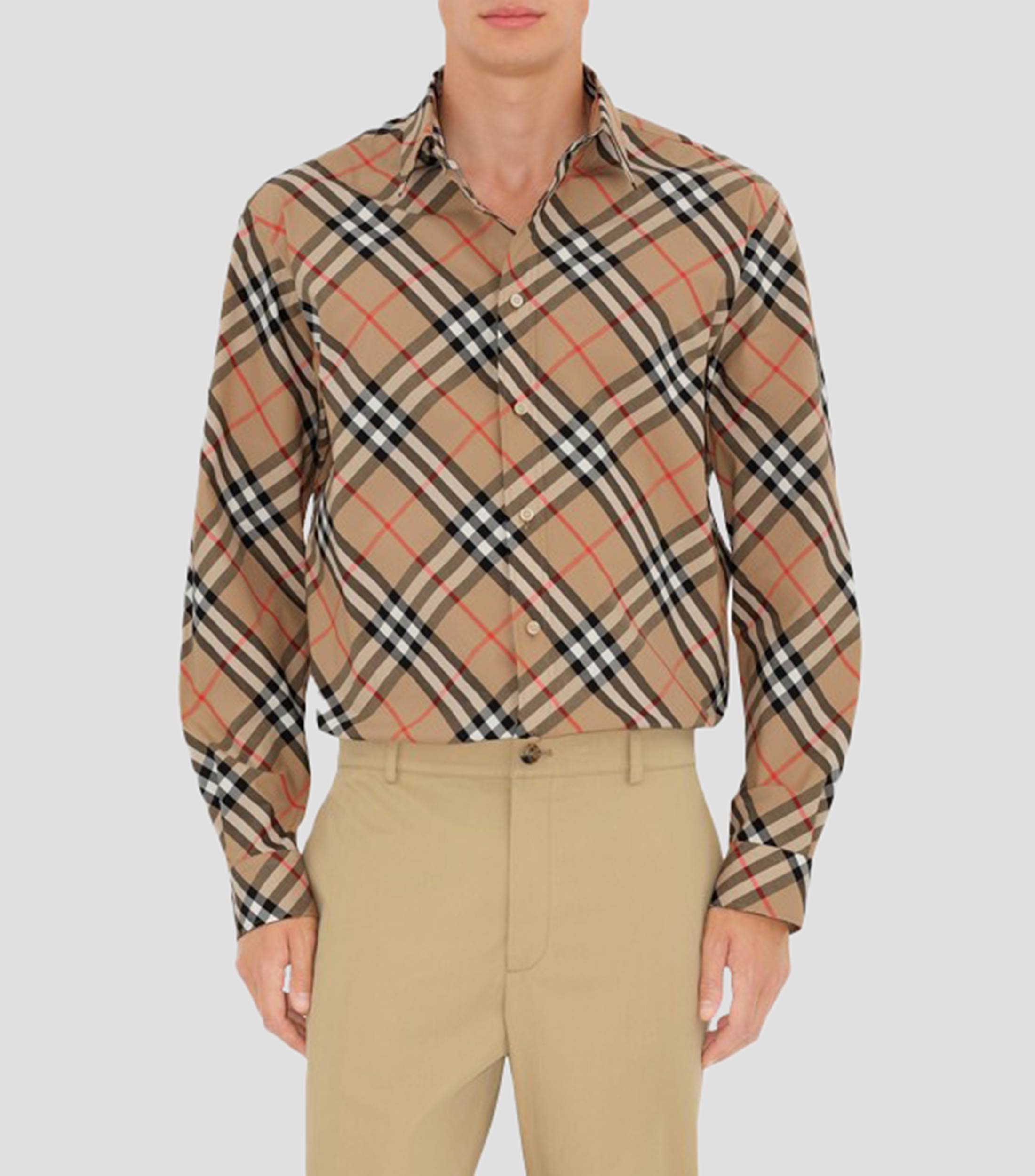 Camisa a cuadros manga larga Hombre