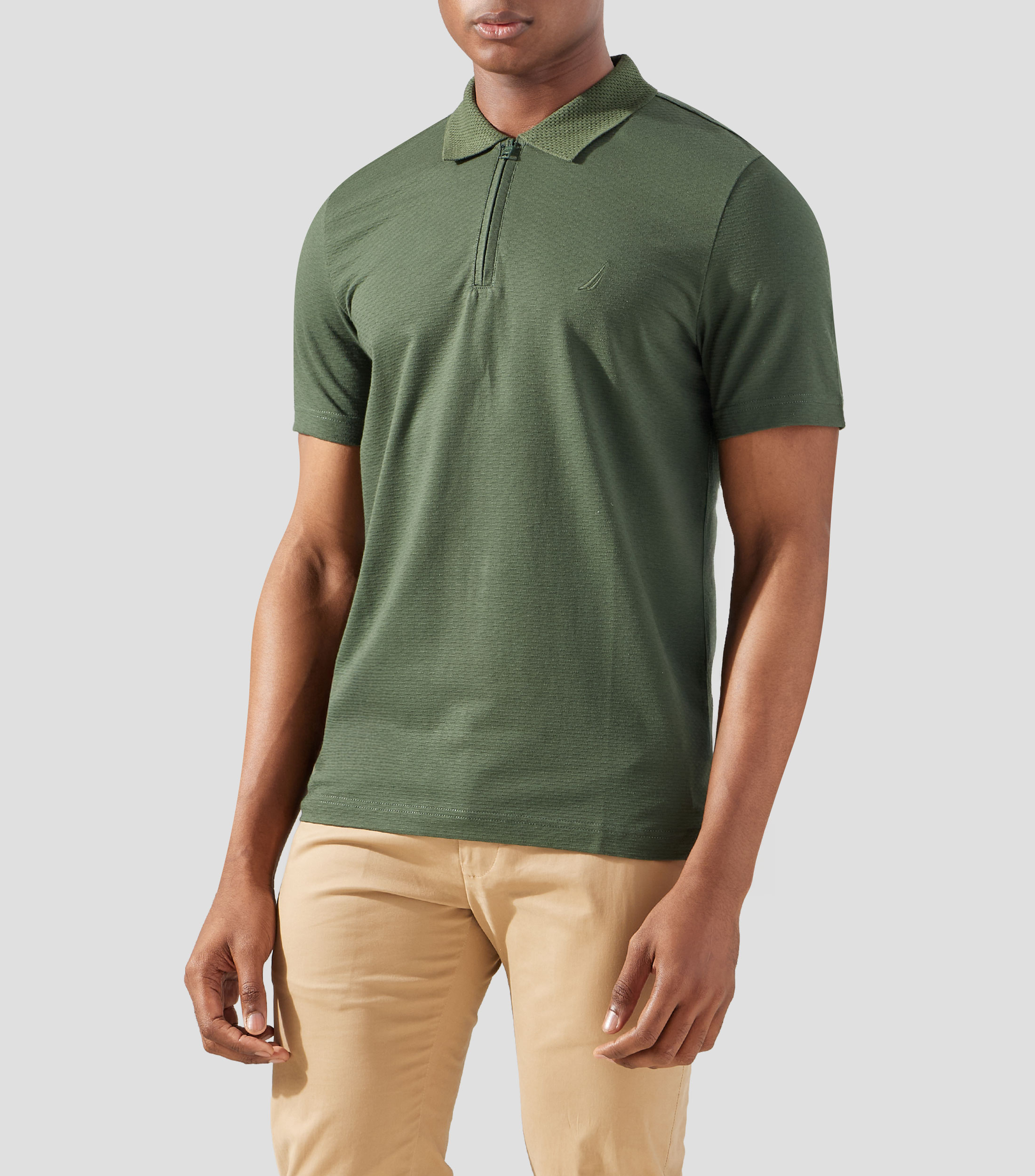Playera tipo polo manga corta con microdiseños Hombre