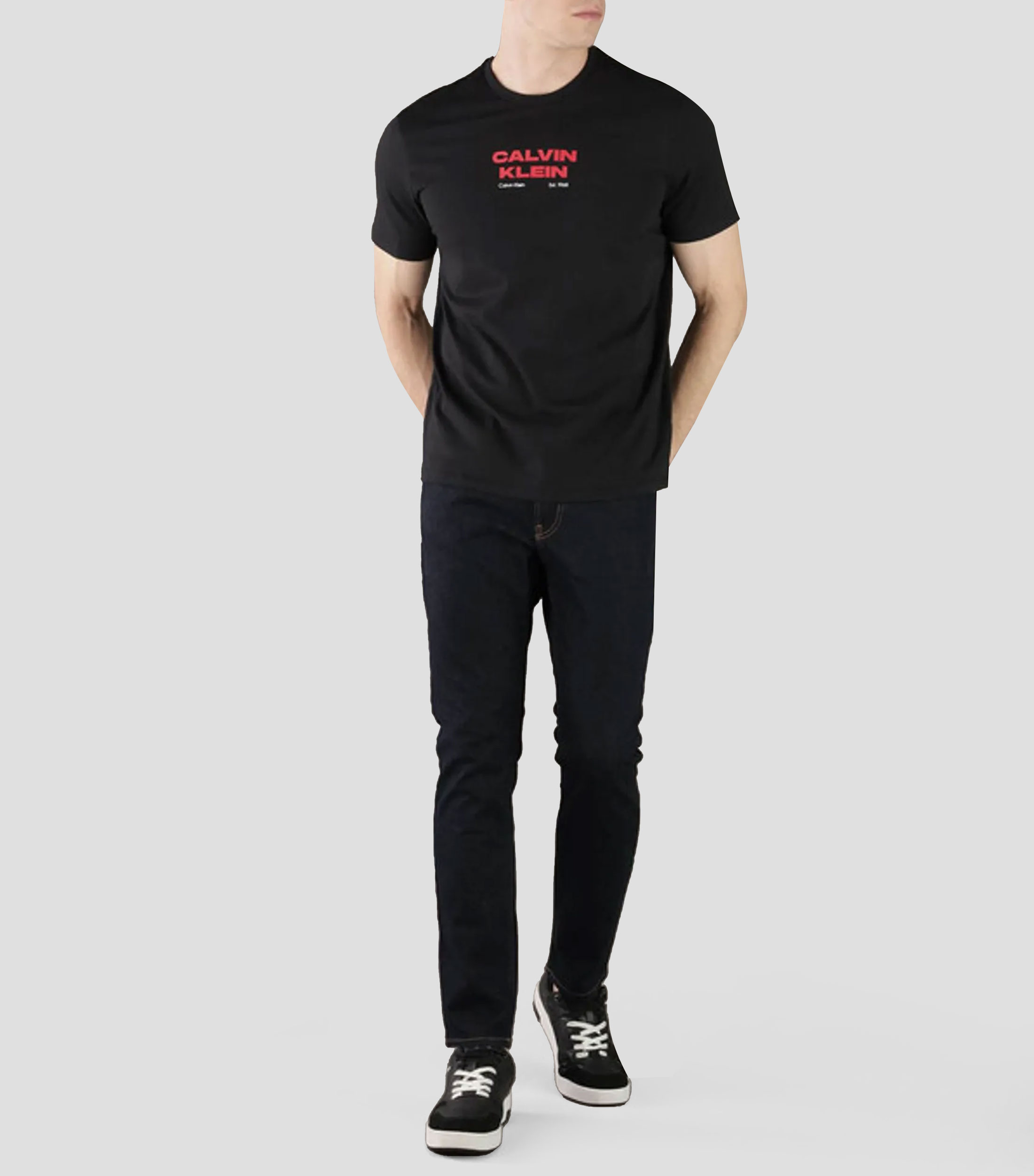 Playera cuello redondo manga corta con estampado Hombre