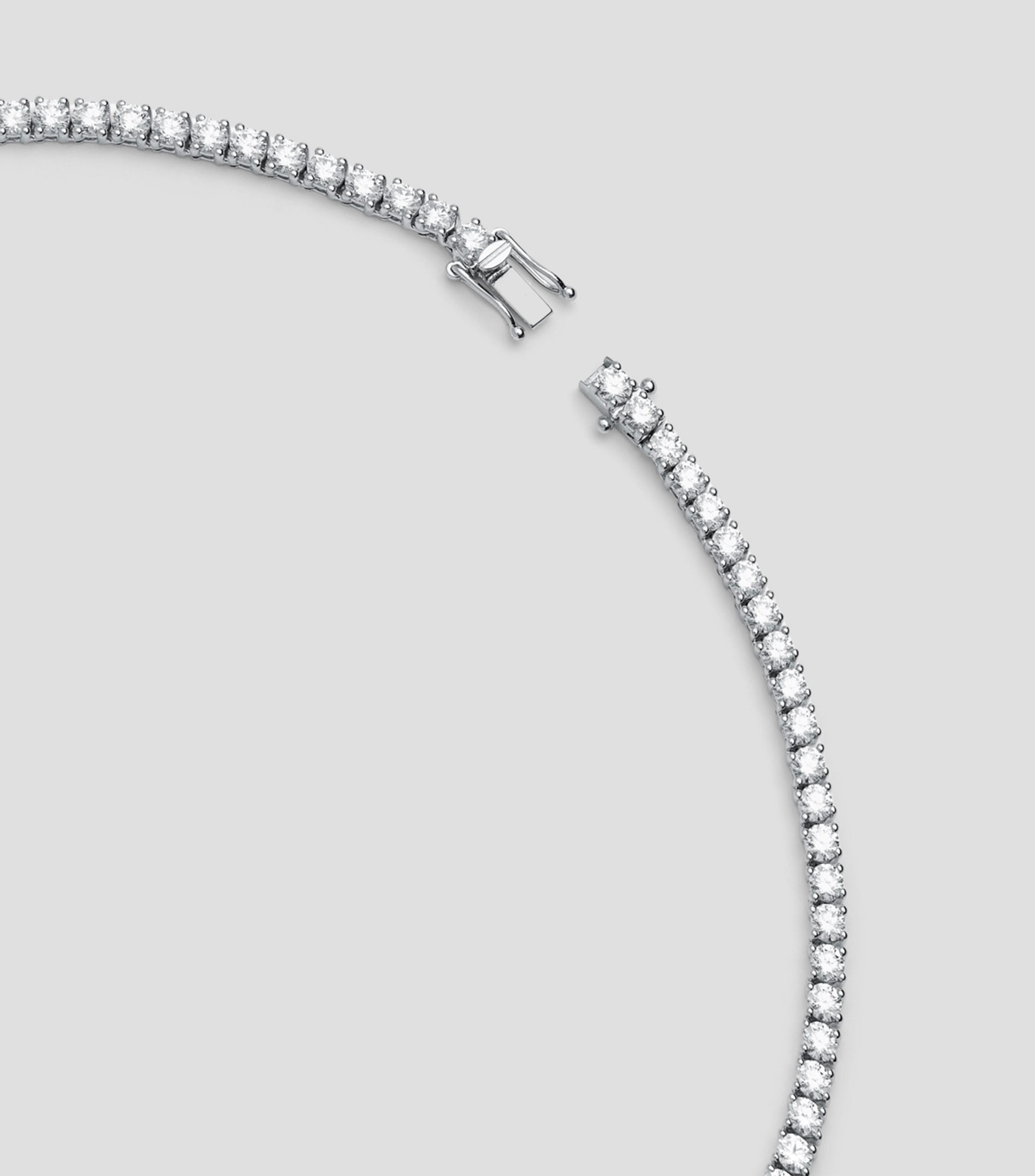Collar rivière en Oro blanco de 18 Kilates con diamantes en talla brillante Mujer