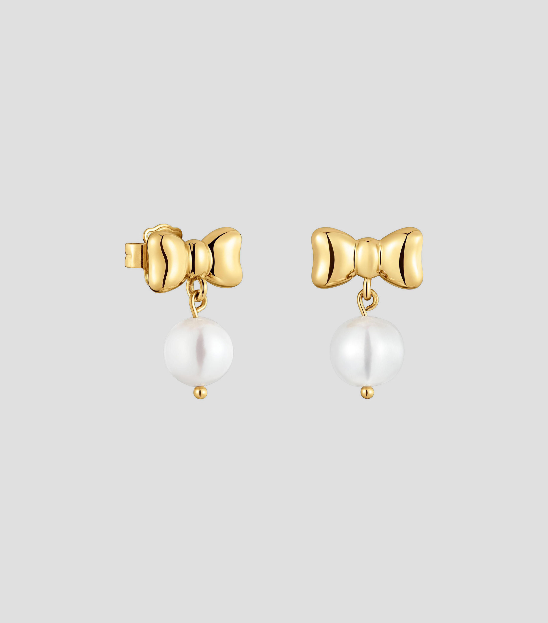 Aretes lazo Charming con perla Mujer