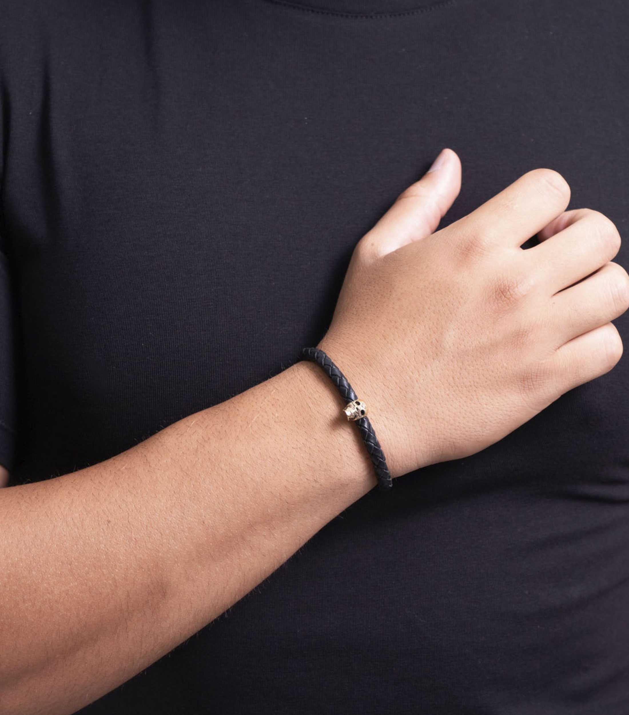 Brazalete con Calavera Dorada Hombre