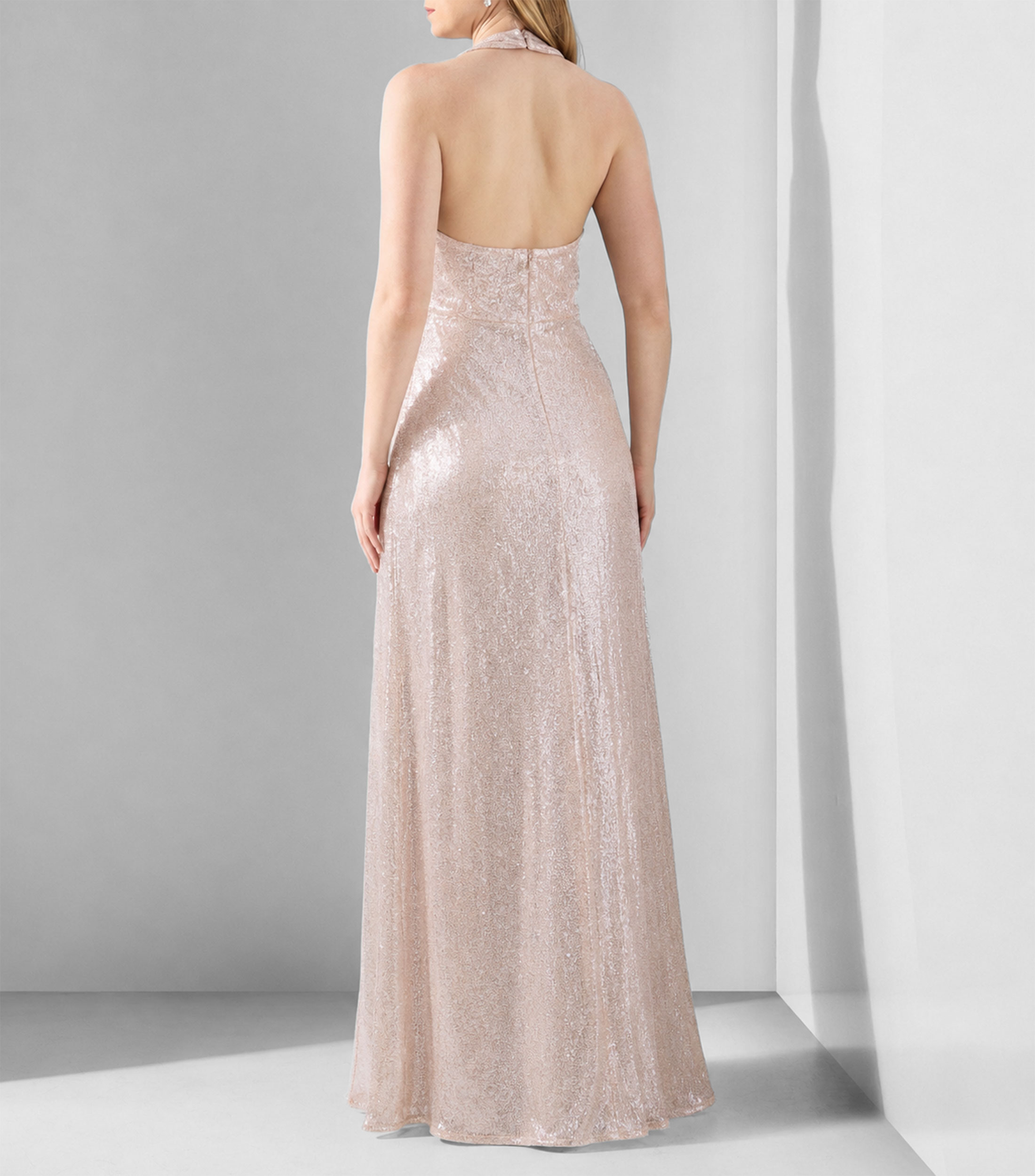 Vestido de fiesta largo liso Mujer