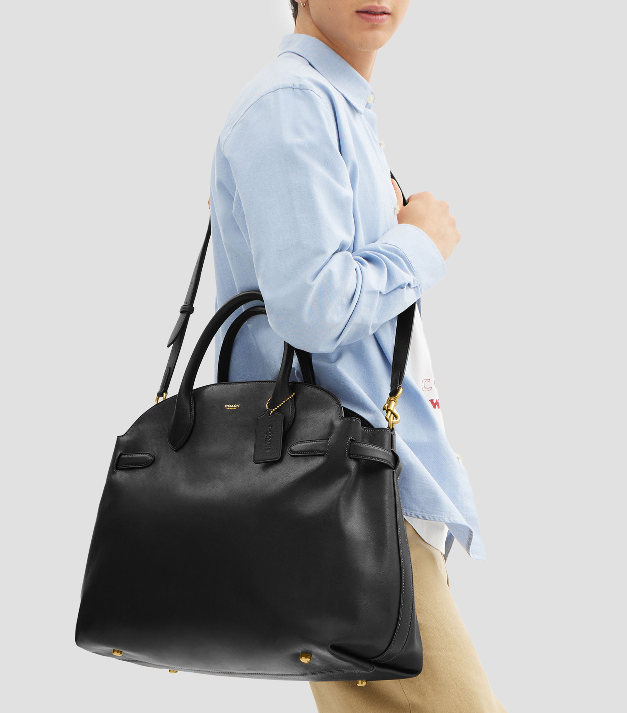 Bolsa Shoulder lisa en piel Mujer