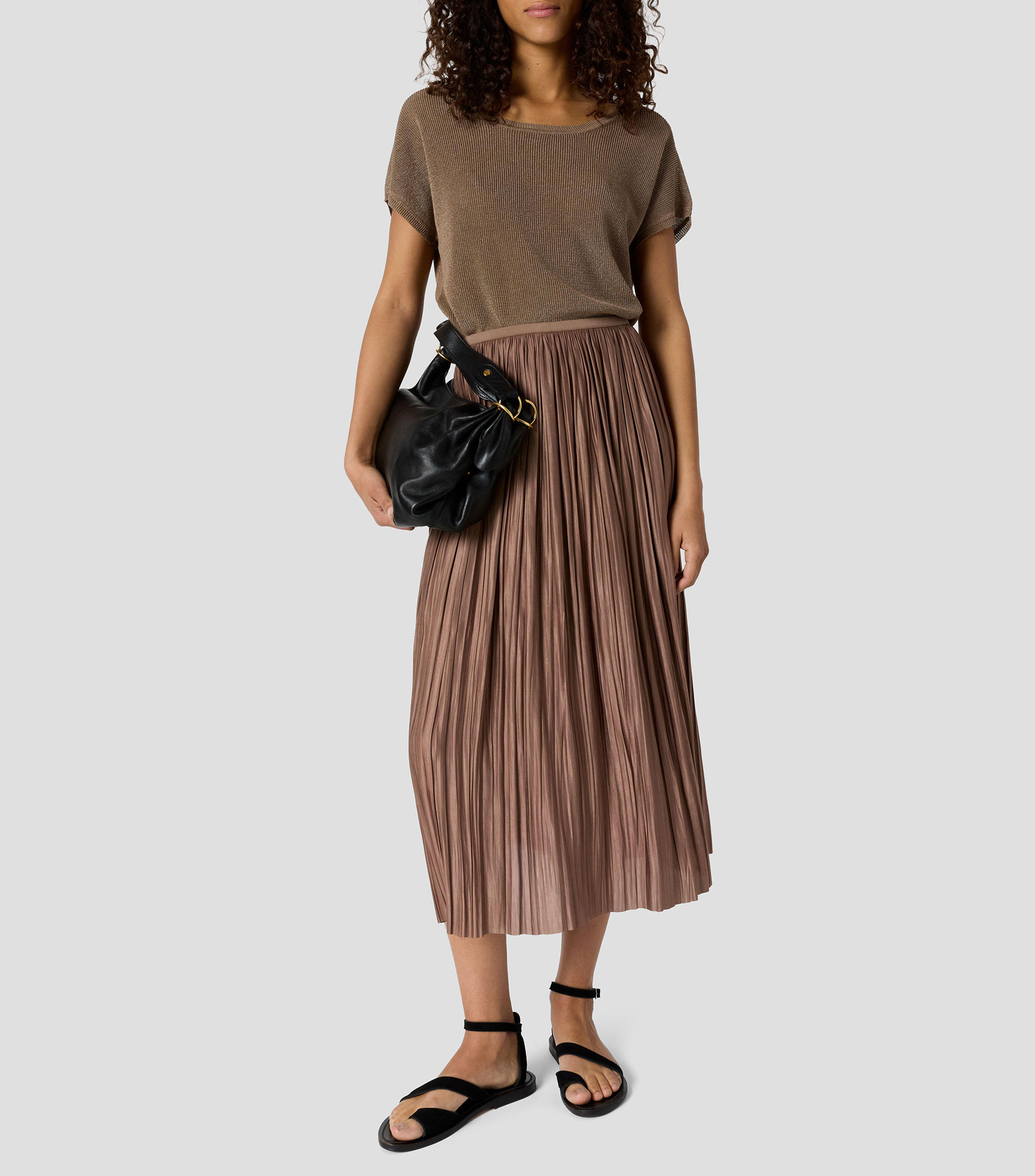 Falda midi de corte amplio fantasía Mujer
