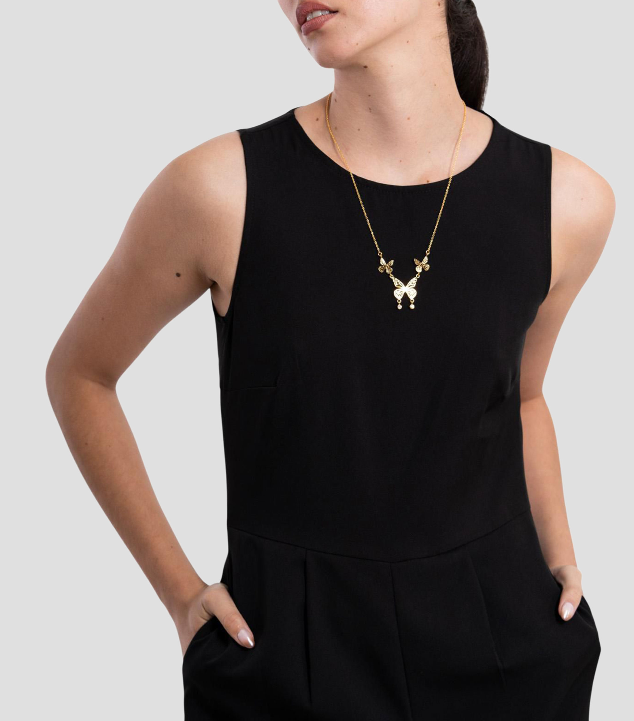 Collar mariposas con zirconias Mujer