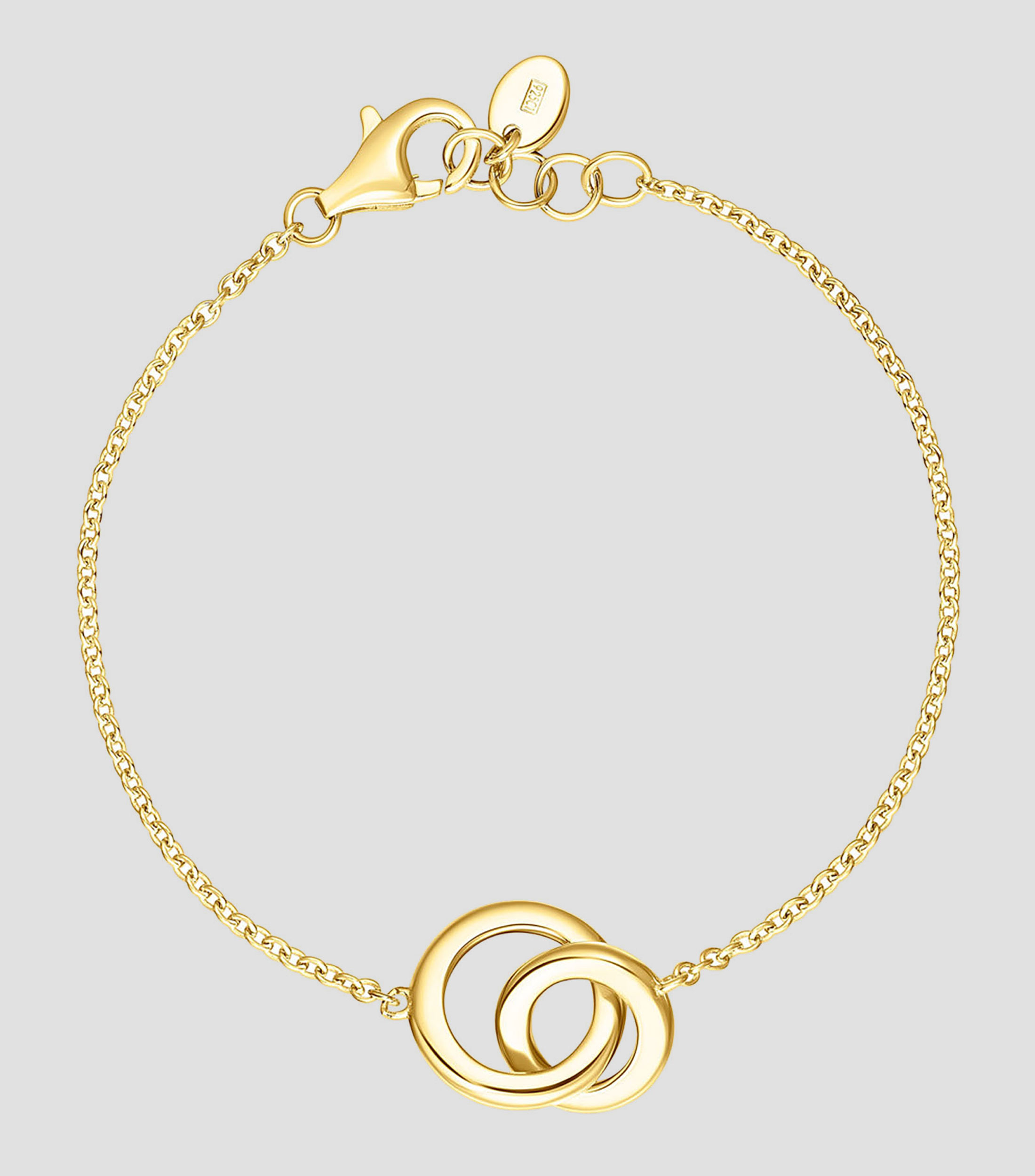 Pulsera con 2 Anillos Entrelazados Mujer