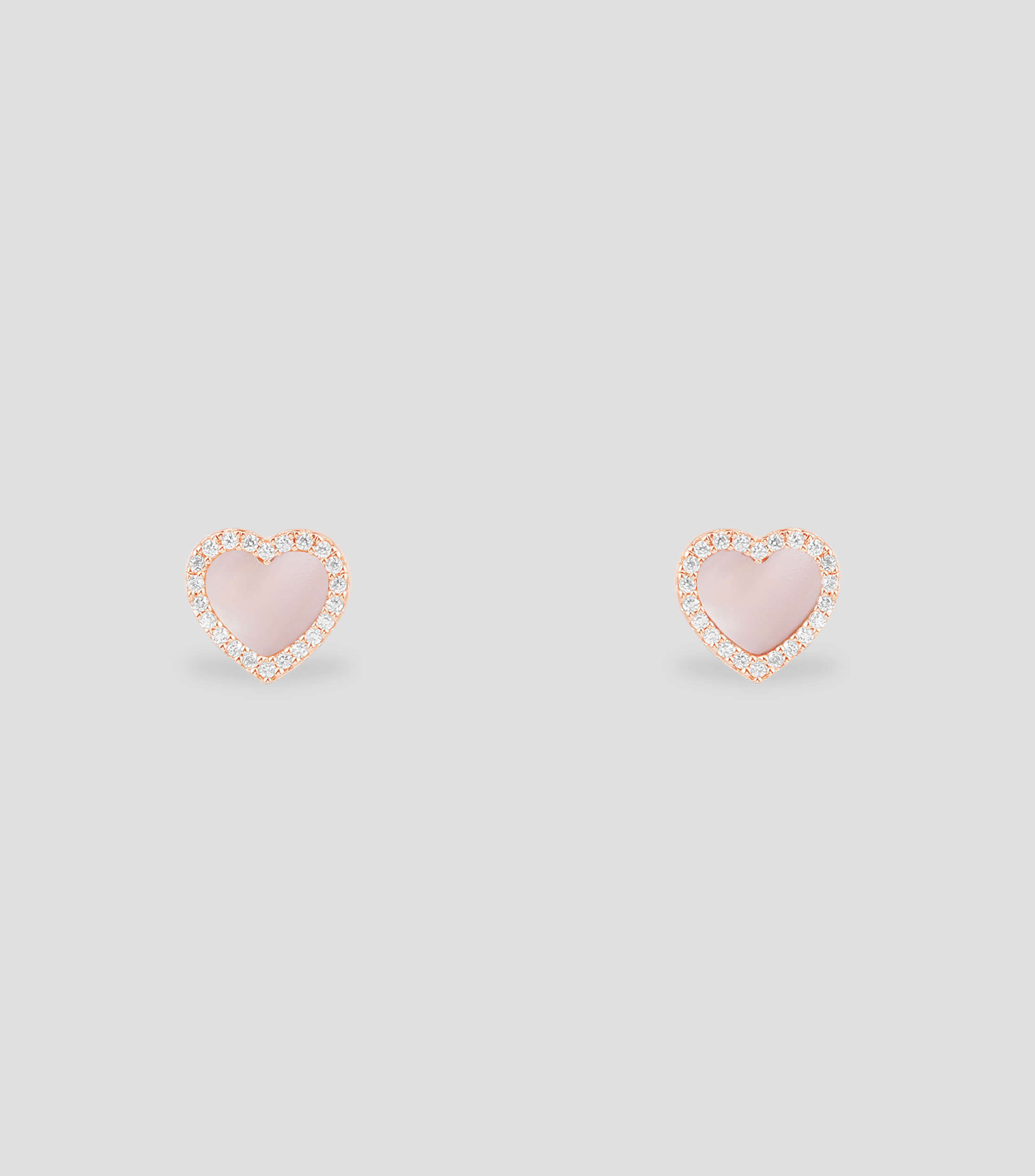 Aretes de corazón con nácar y circonita Éternelle Mujer