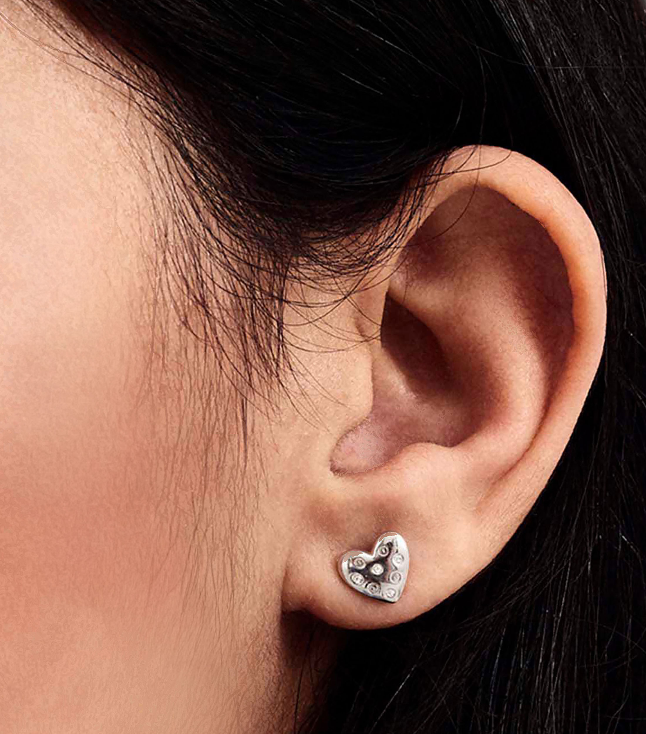 Aretes corazón en Plata Classics con cristales Mujer