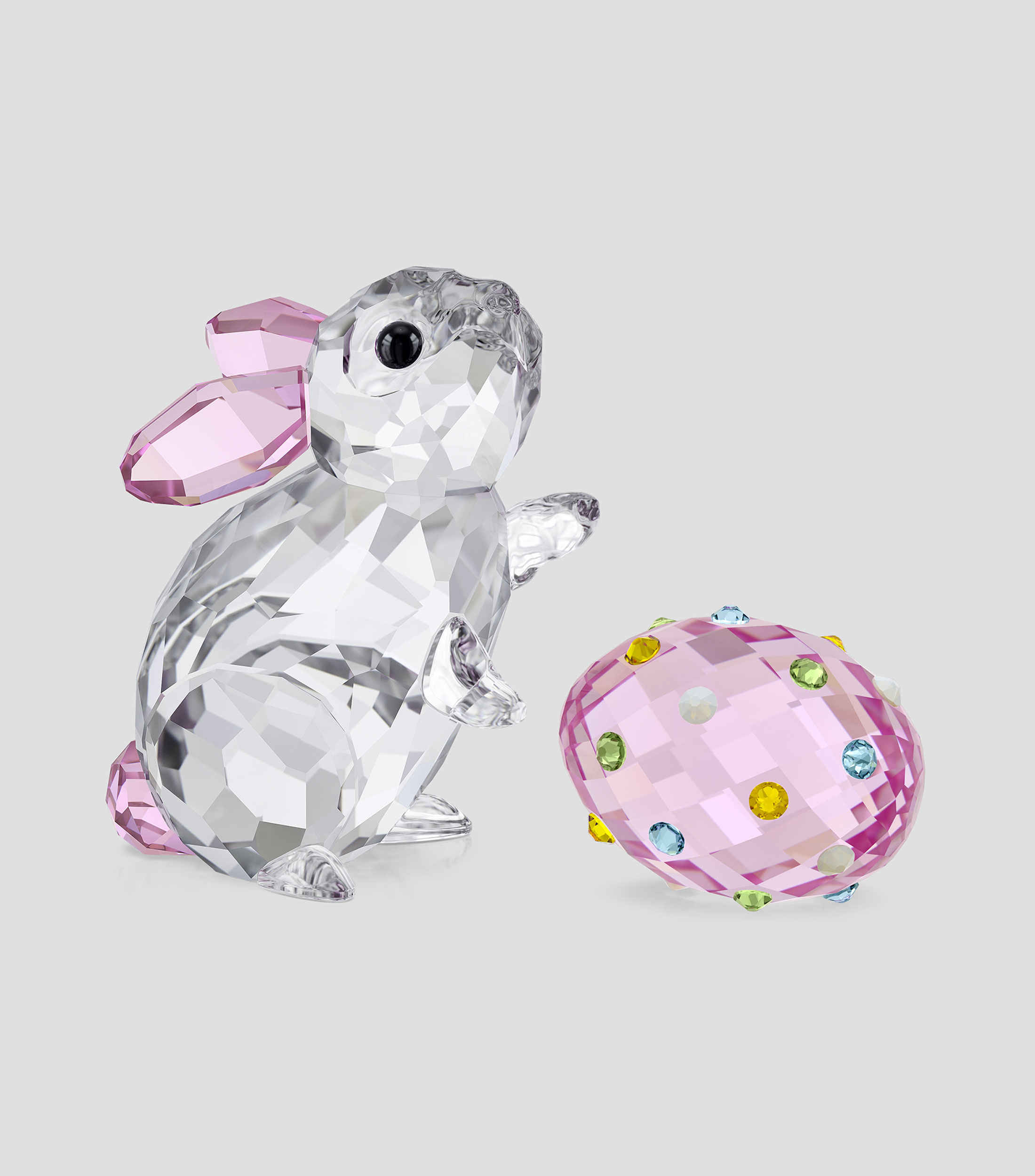Figura Decorativa Conejo y Huevo en Cristal