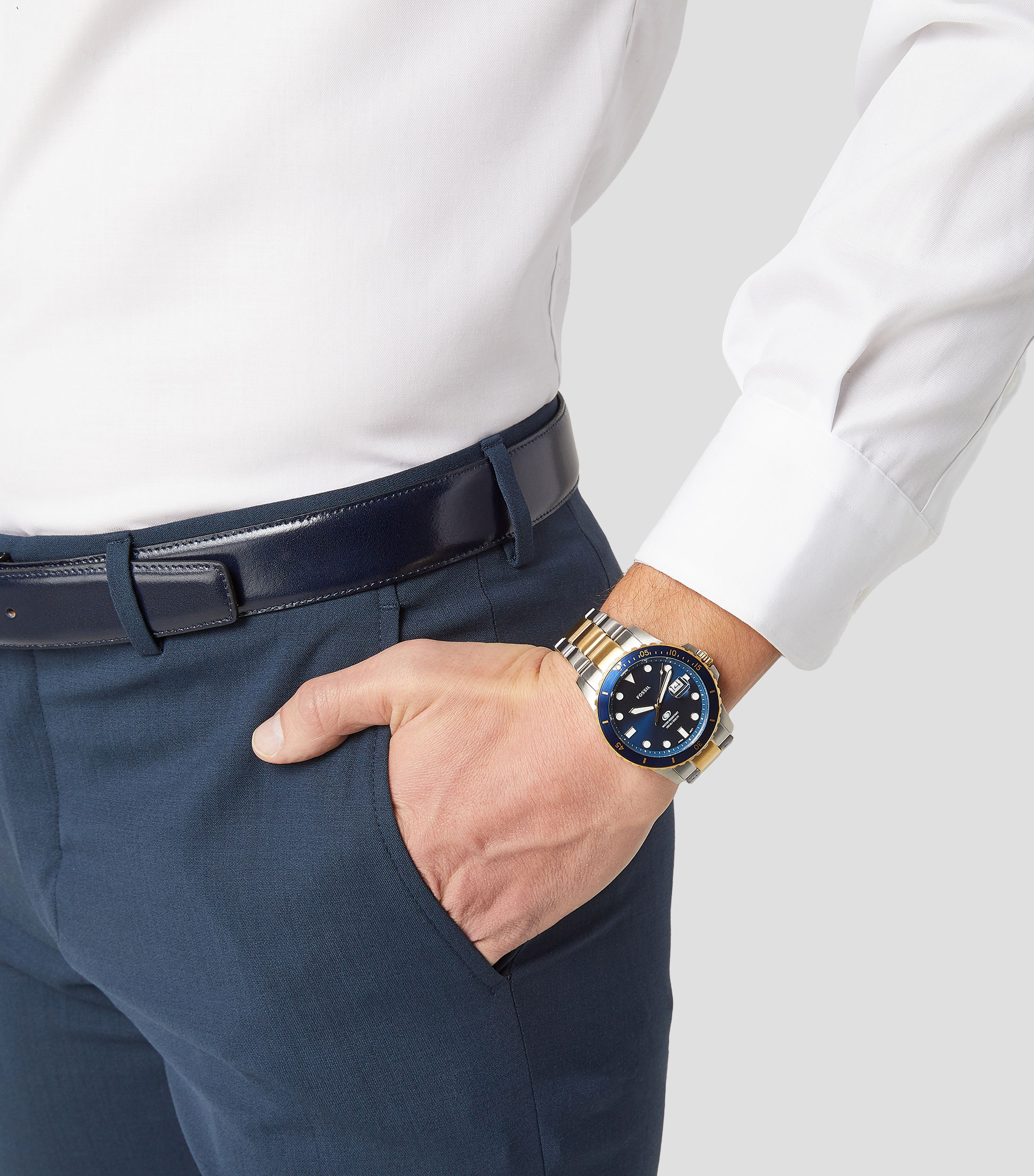 Reloj para Hombre Blue Dive Casual, Gris, Oro, Azul
