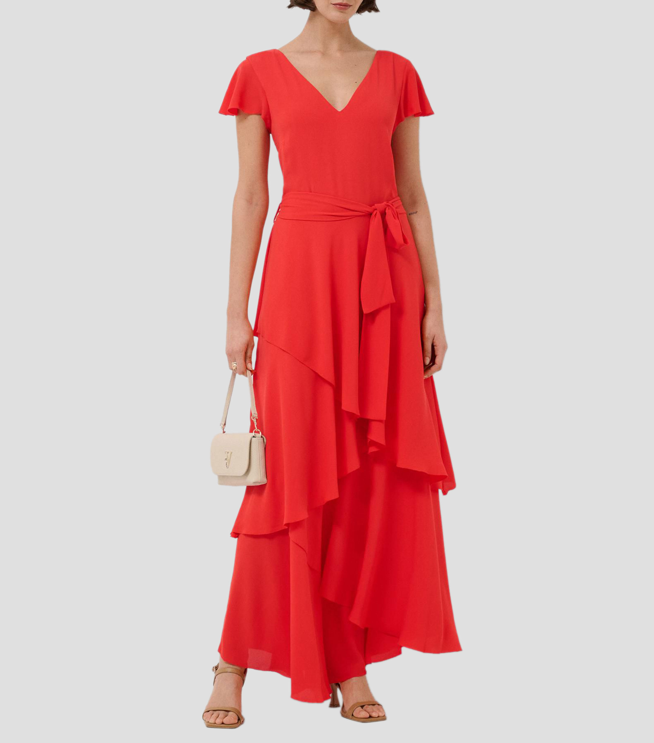 Vestido midi liso Mujer