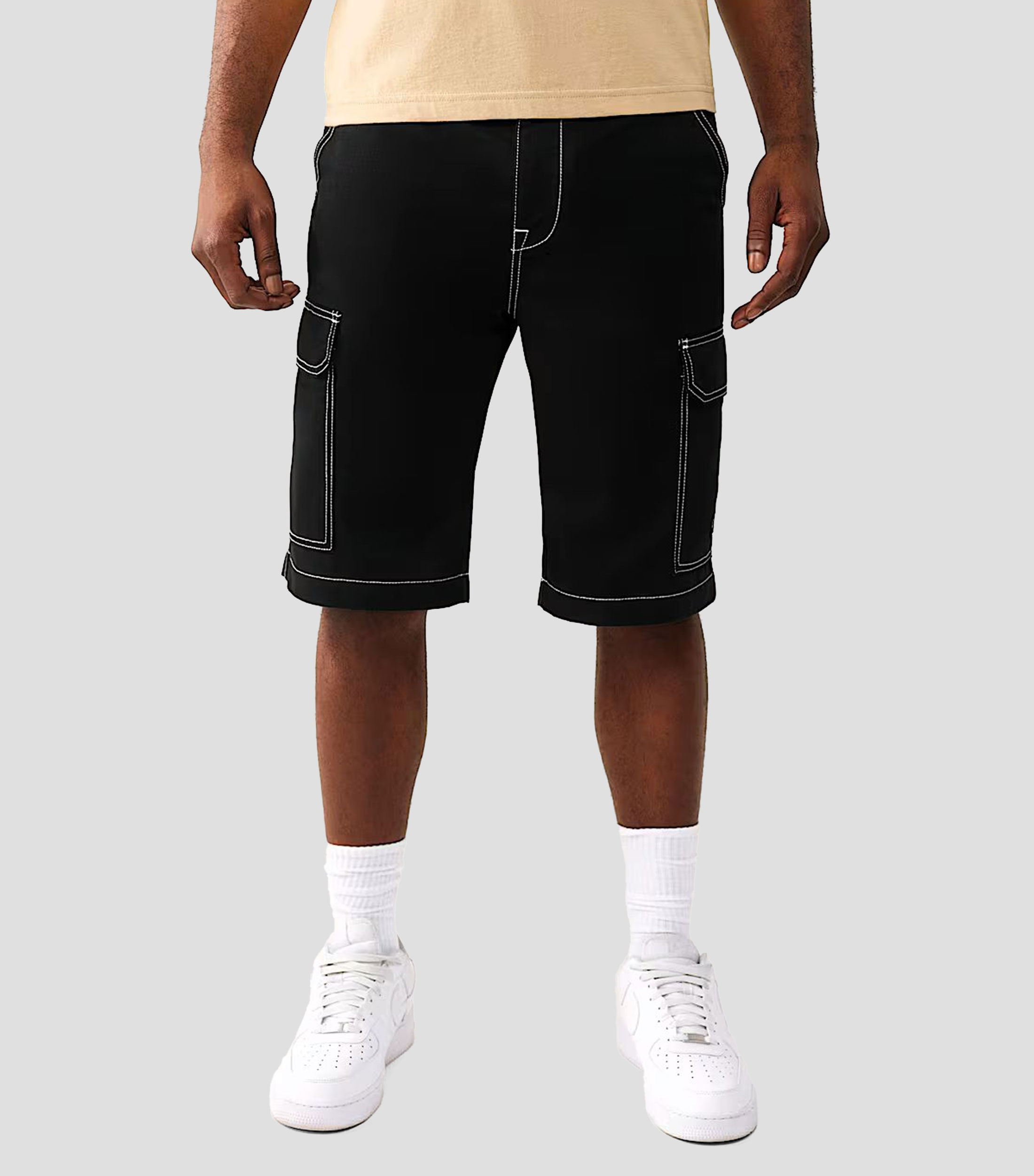 Short de mezclilla liso Hombre