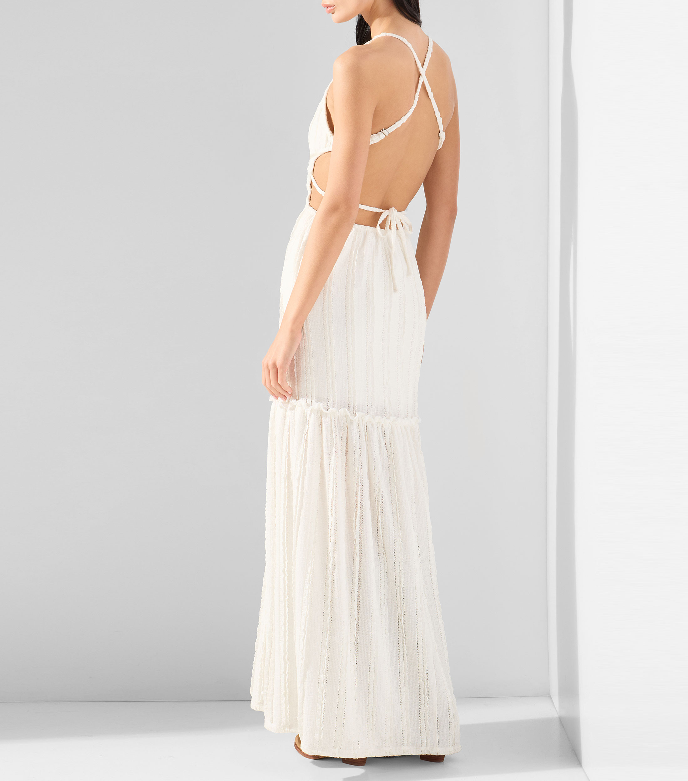 Vestido largo liso Mujer
