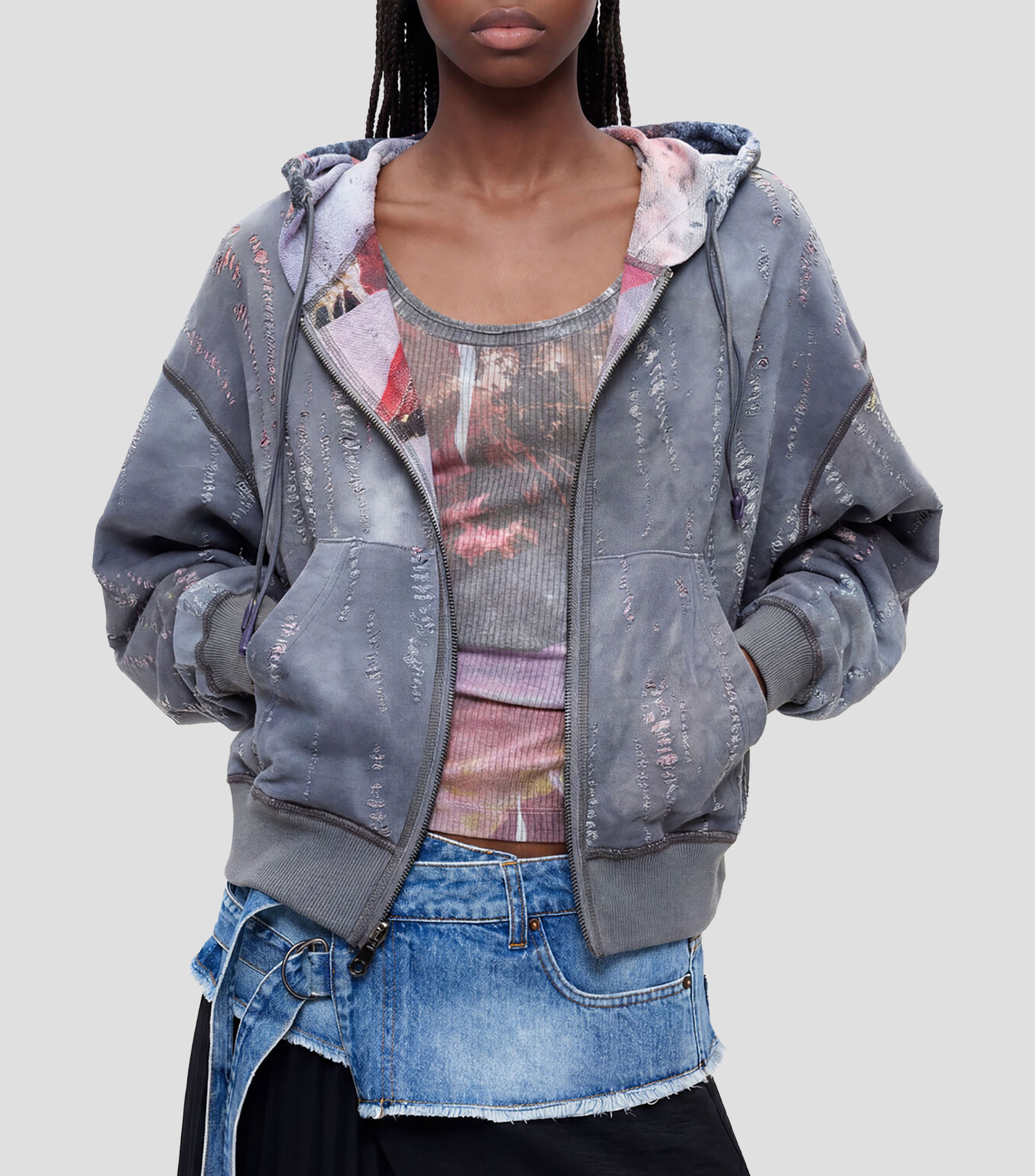 Sudadera reversible con capucha Mujer