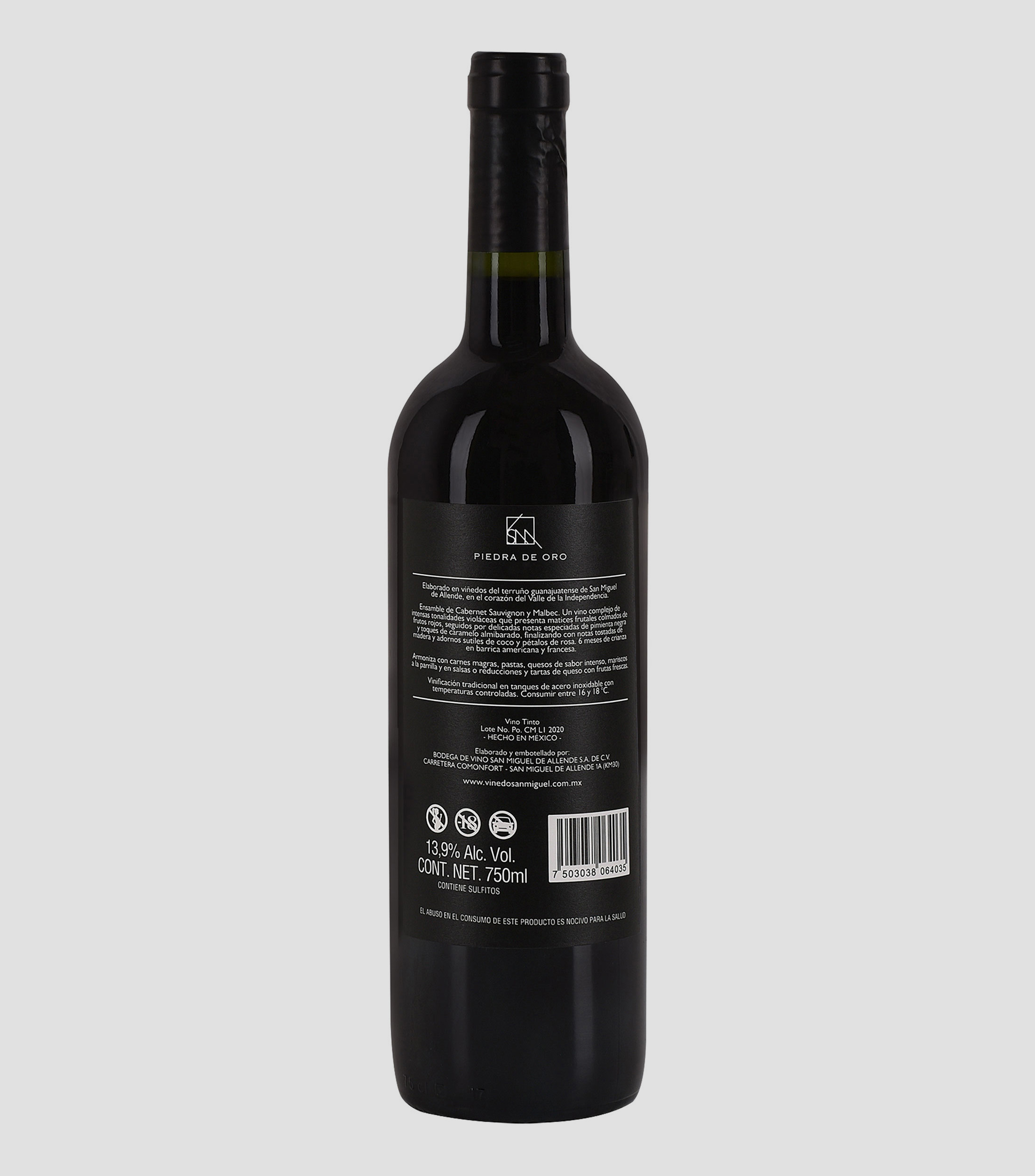 Vino Tinto Ensamble Piedra de Oro, 750 ml