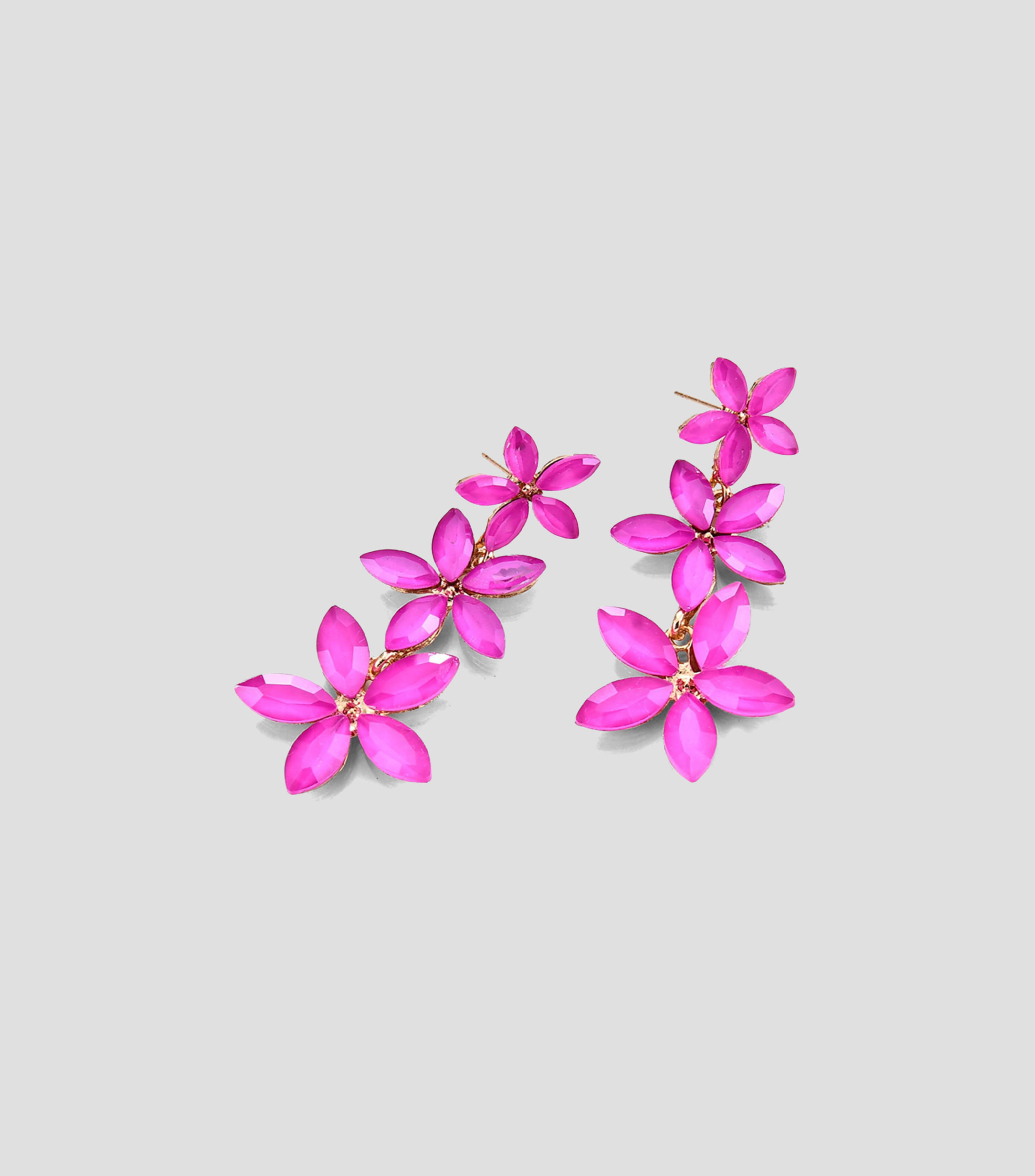 Aretes con tres flores Mujer