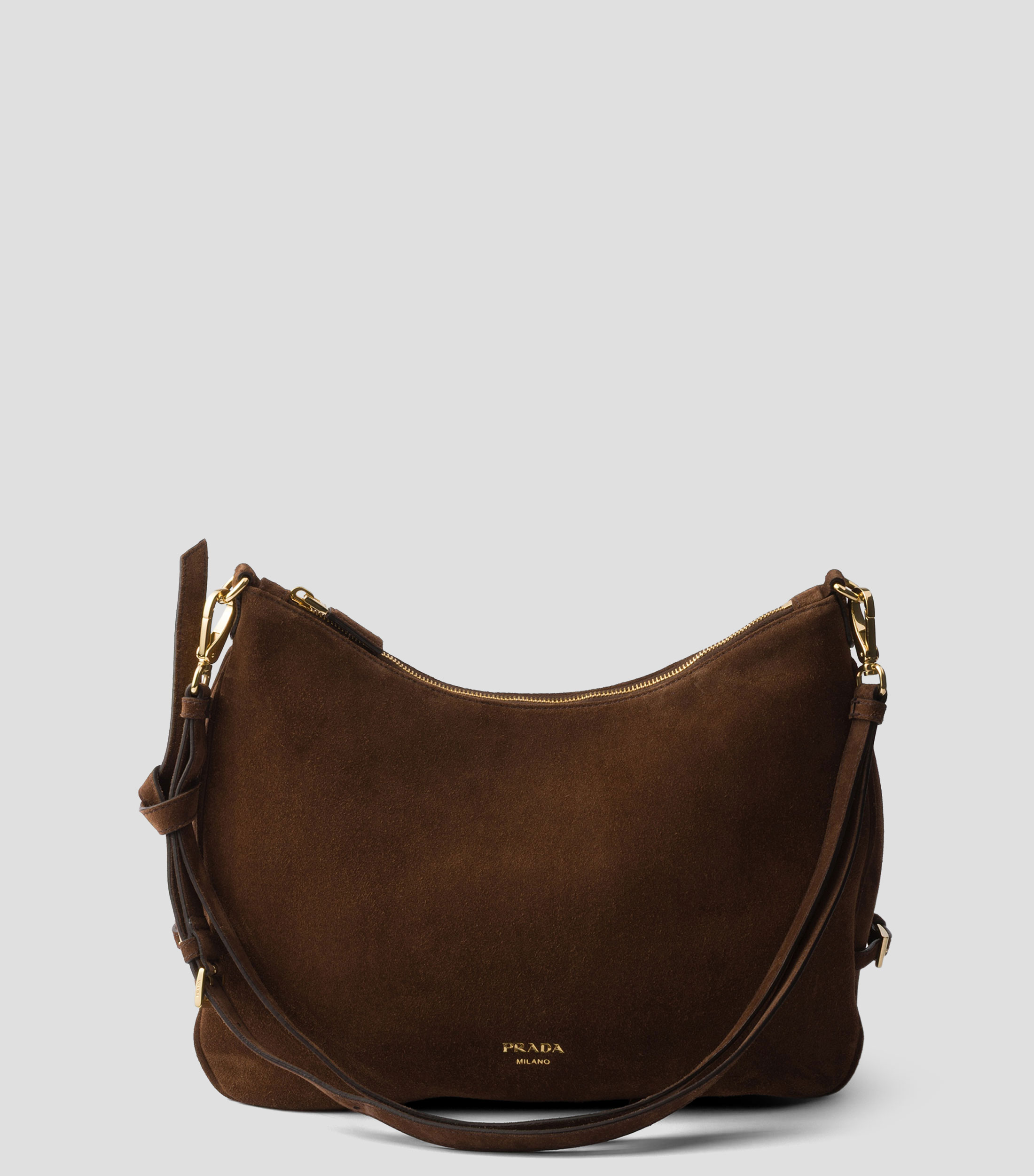 Bolsa Prada Fold Grande de ante Mujer