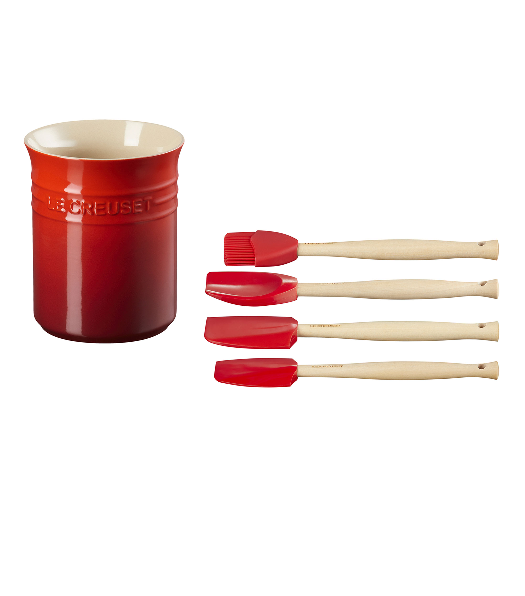Set Bote para Utensilios con Espátulas Cerise