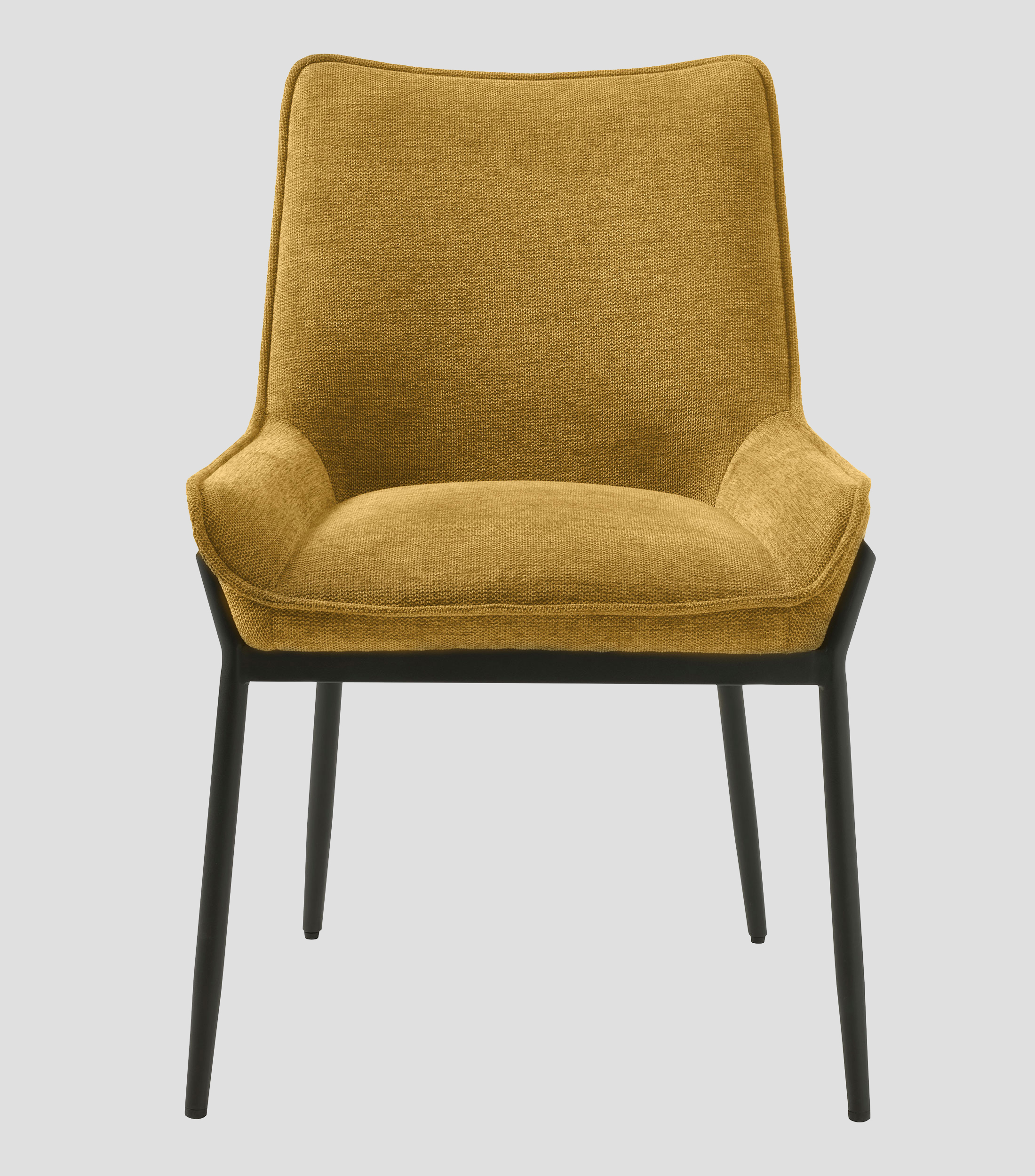 Silla Calgary en tela spuma metal Mostaza