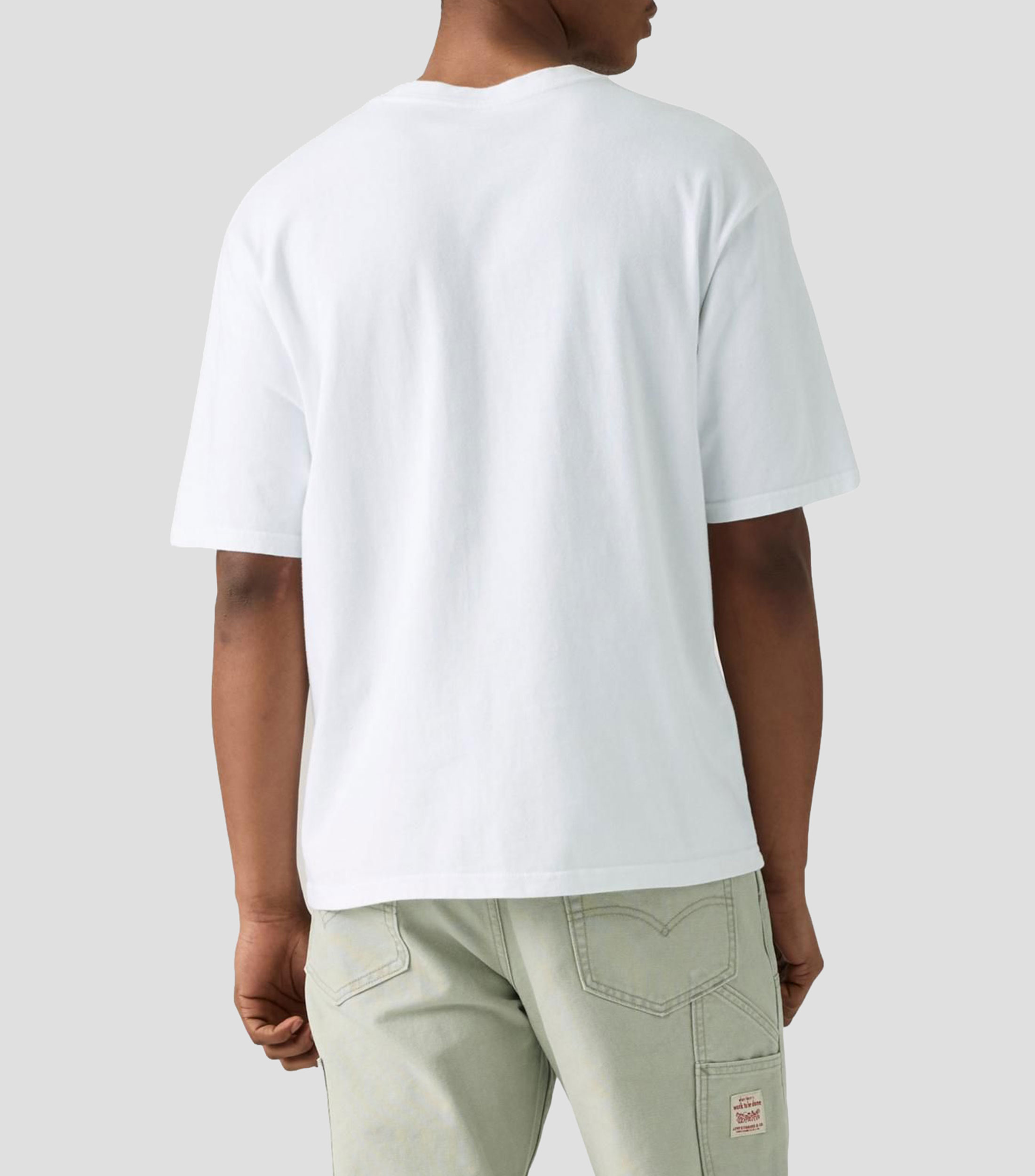 Playera de cuello redondo con manga corta lisa Hombre
