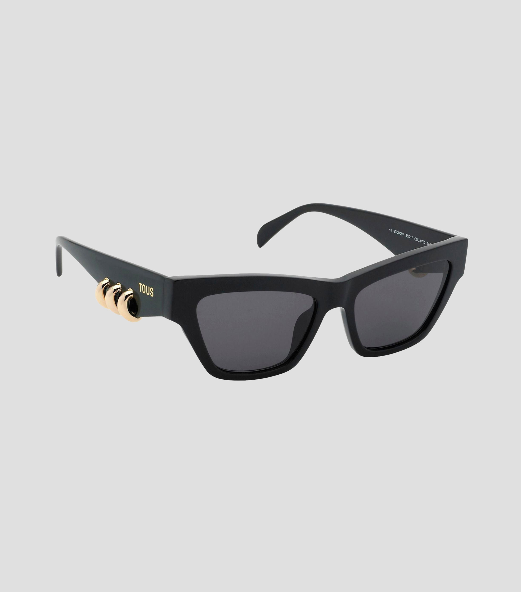Lentes de sol ojo de gato Earring Hoops negros Mujer