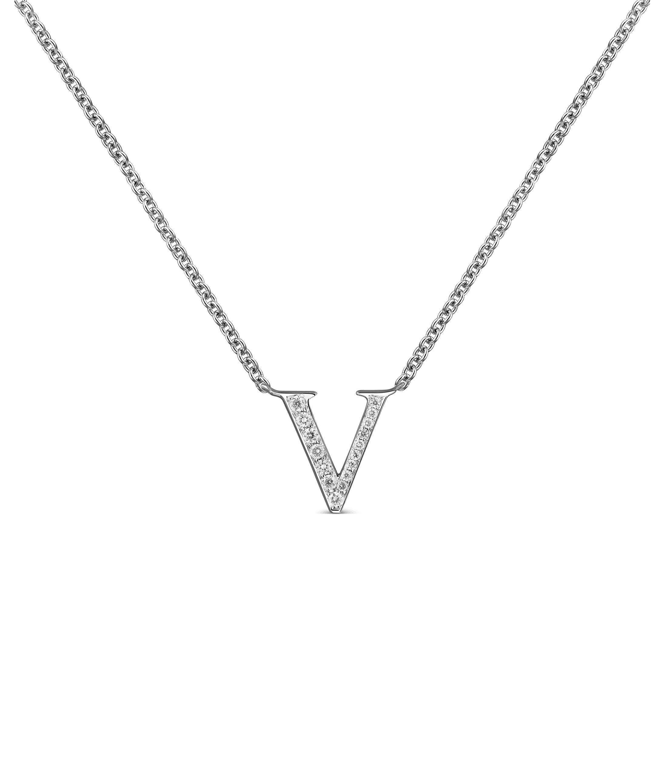 Collar en oro blanco 18 Kts con diamantes Mujer