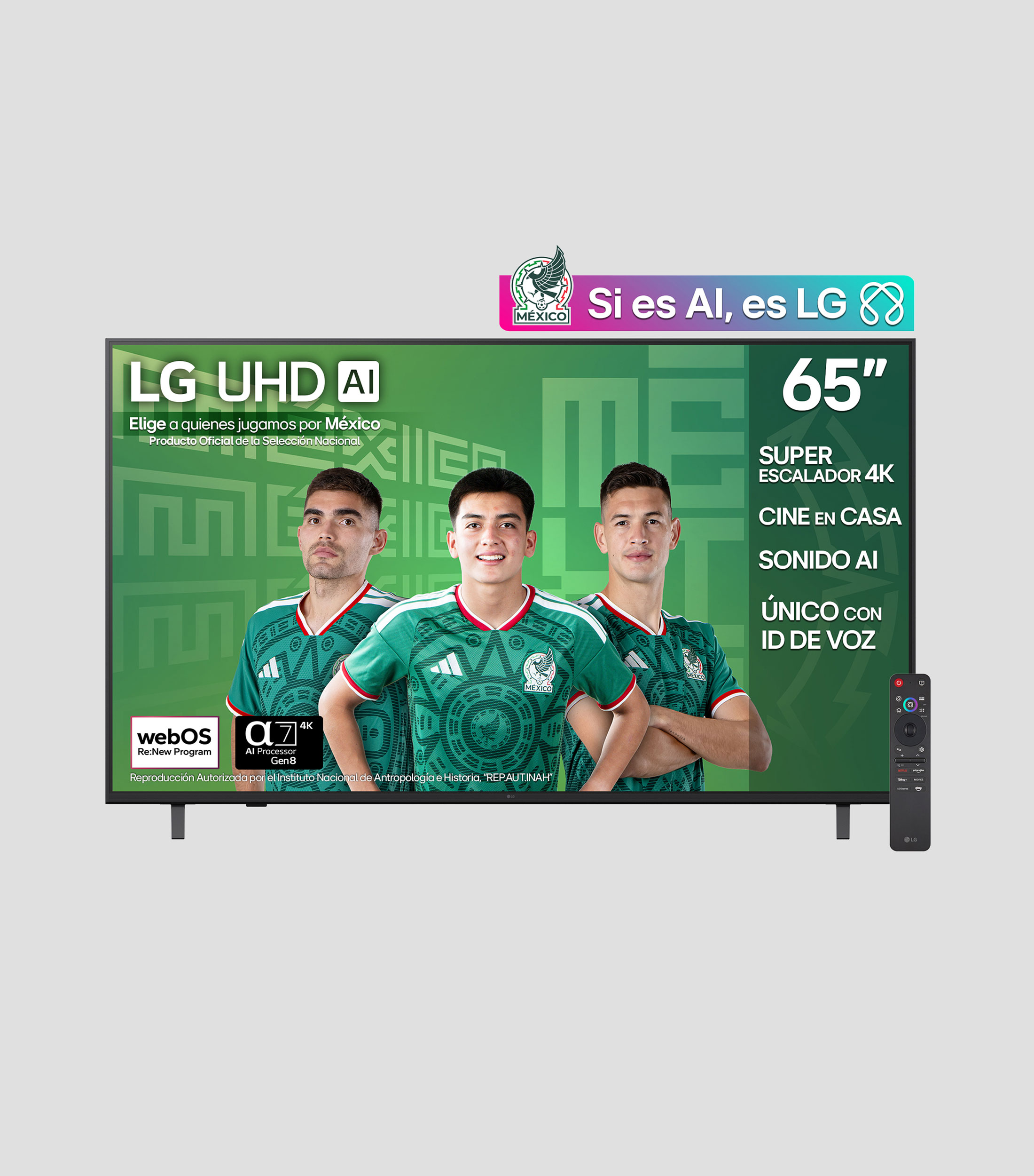 Pantalla 65 pulgadas plana LED AI UA8050 4K SMART TV 2025