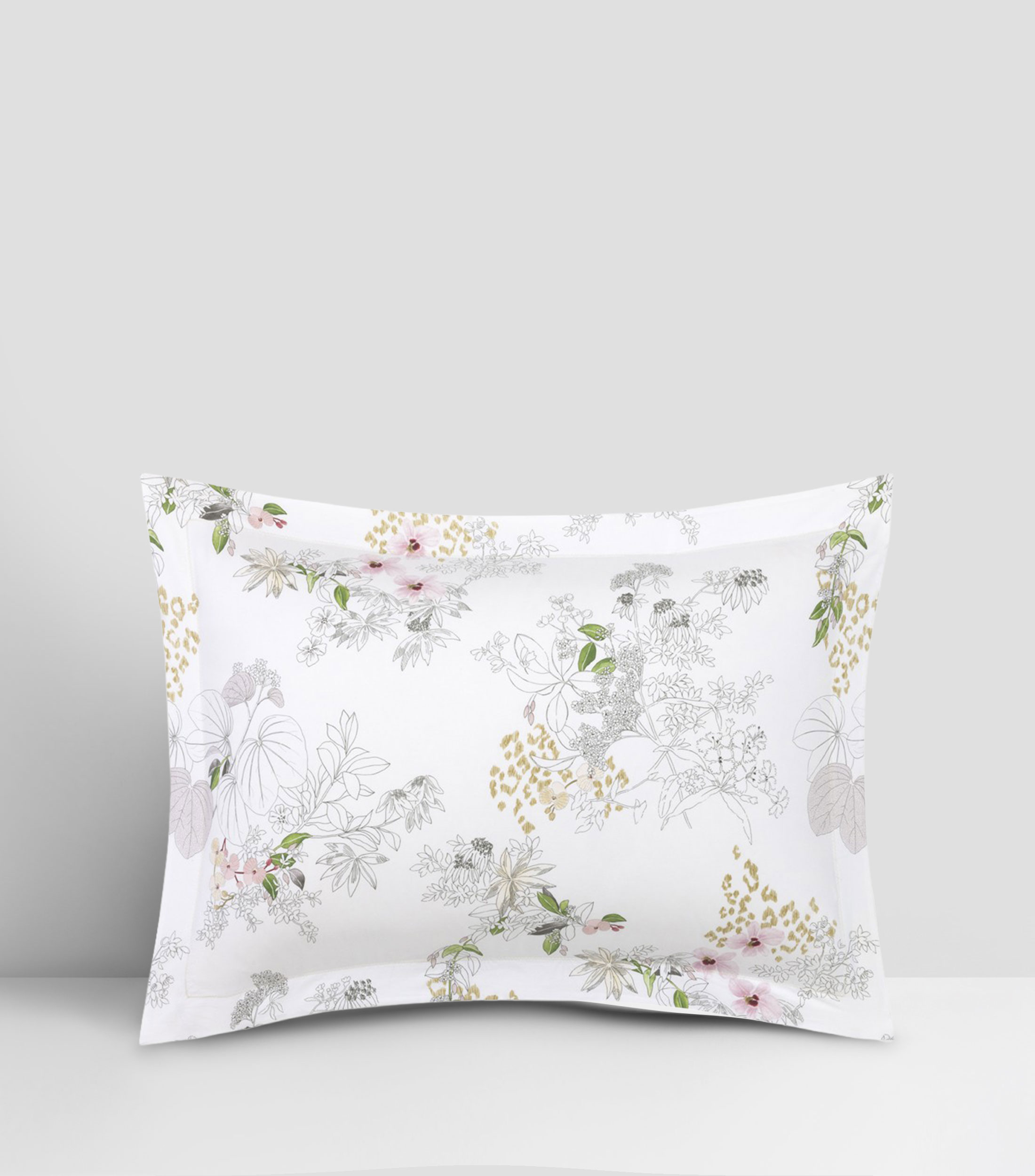 Funda para almohada king size en algodón orgánico Orchidee multicolor