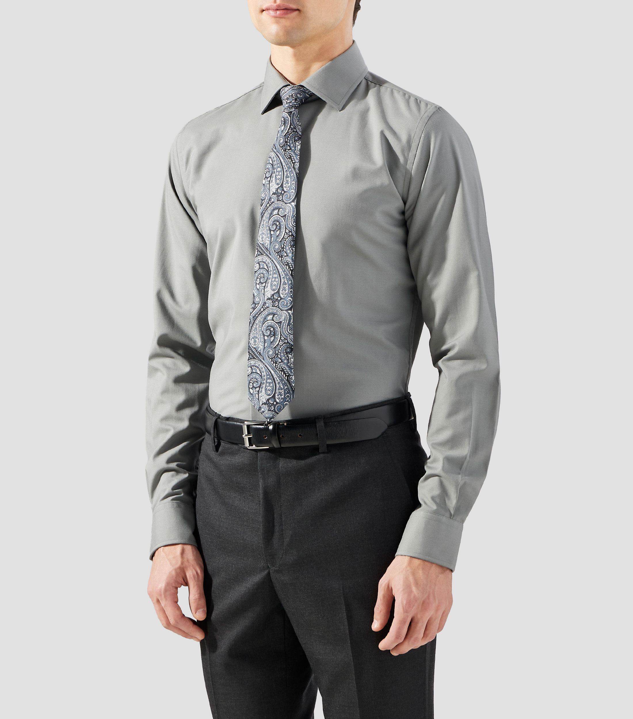 Camisa lisa manga larga Hombre