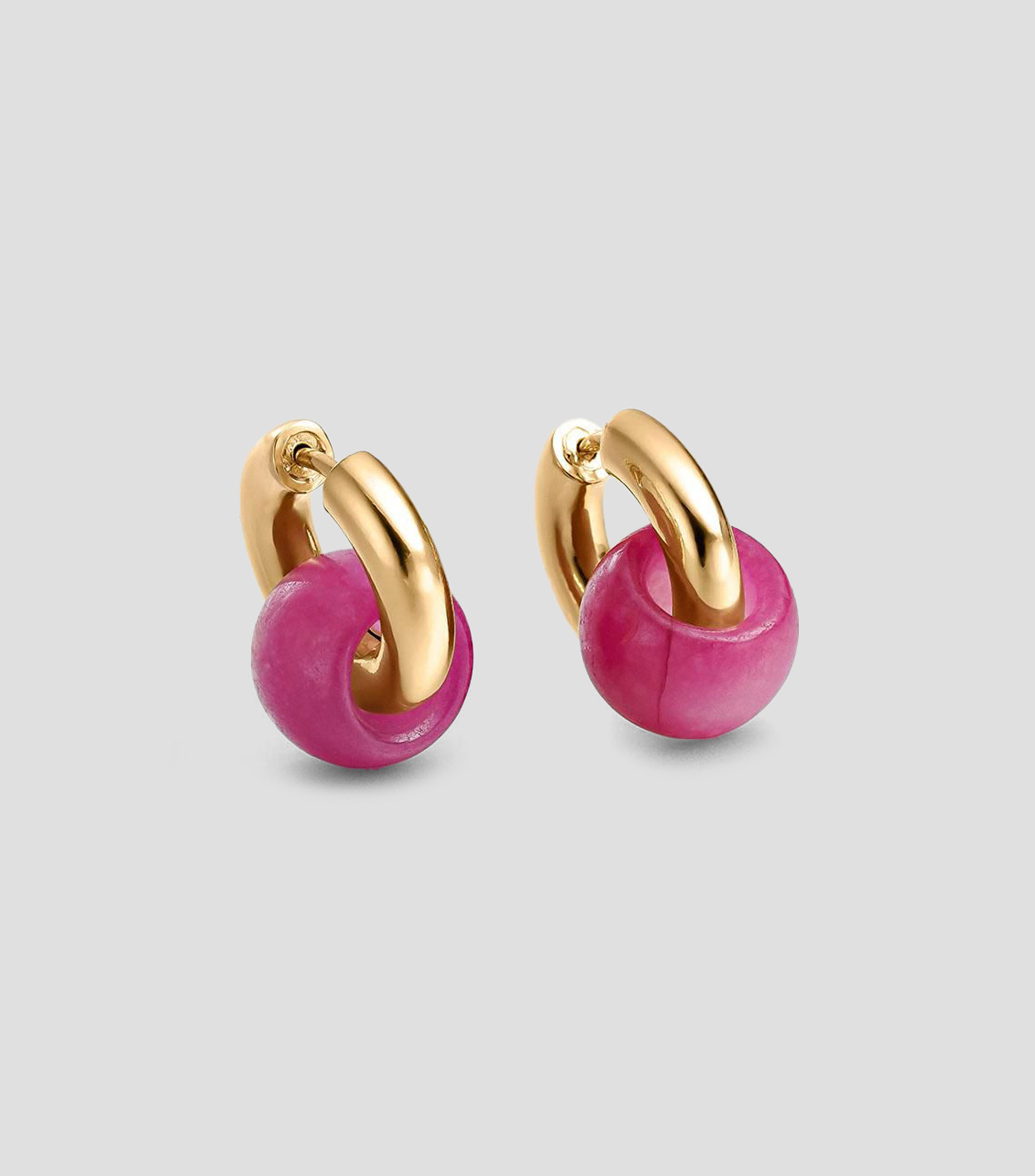 Pendientes en plata .925 con jade rojo Donkie Mujer