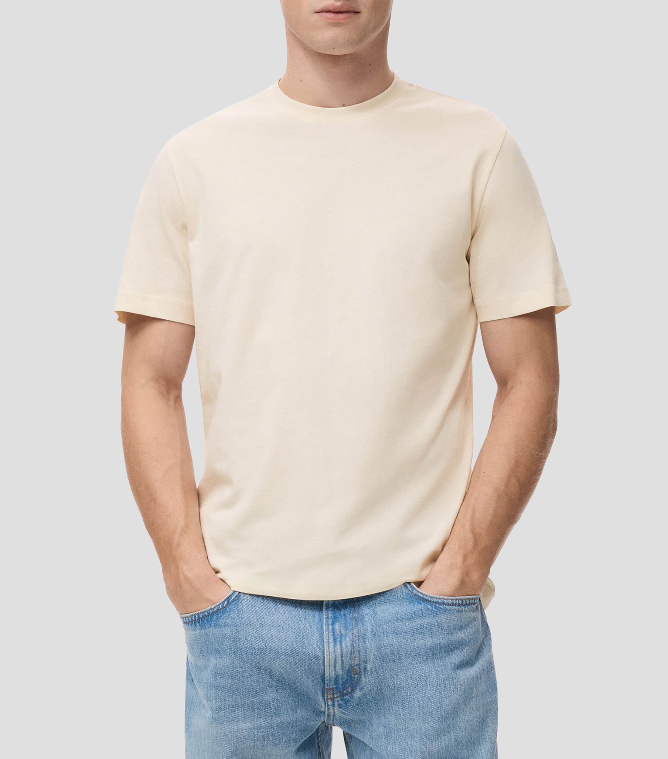 Playera cuello redondo manga corta lisa Hombre