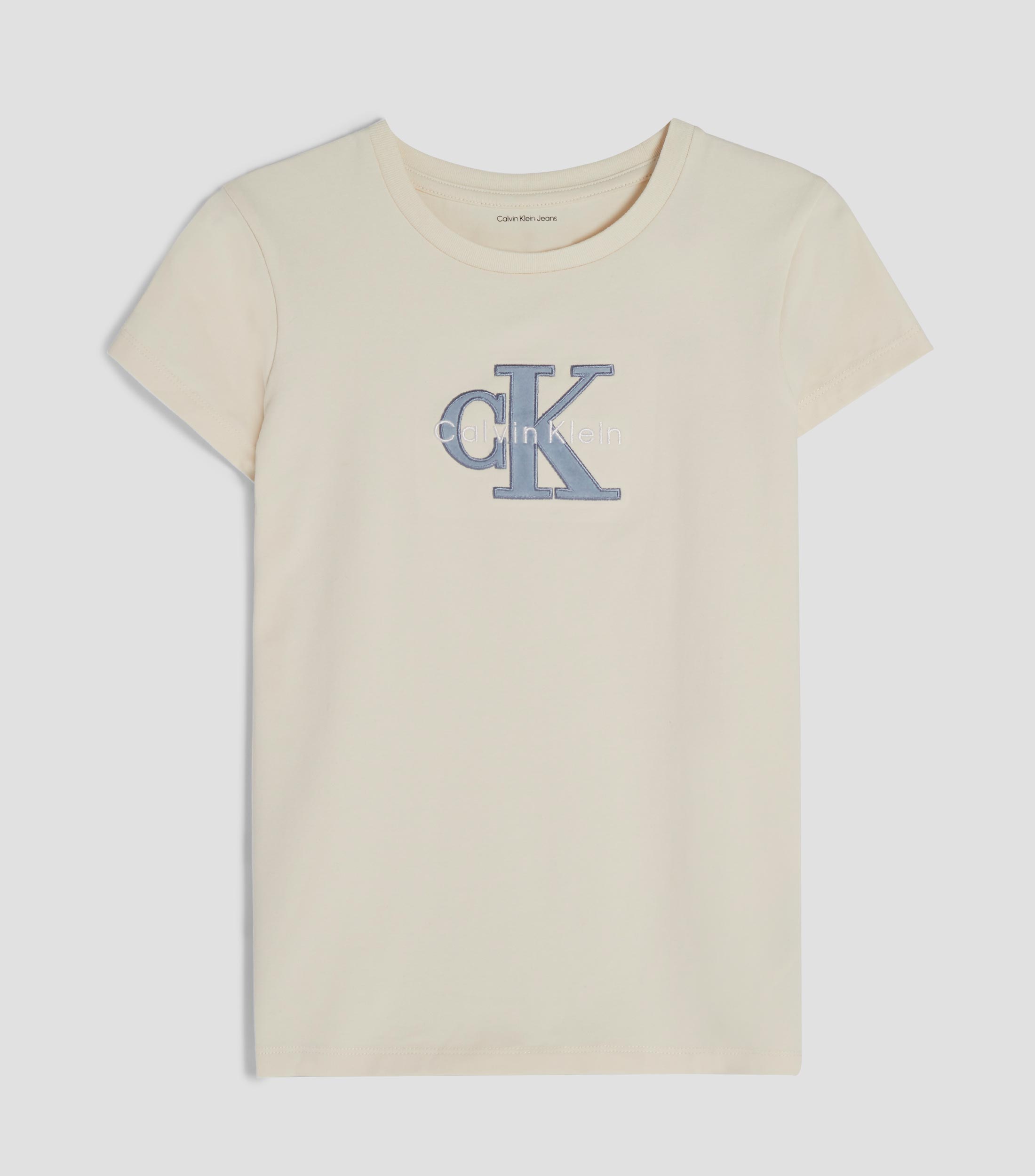 Playera de cuello redondo con manga corta estampada Niña