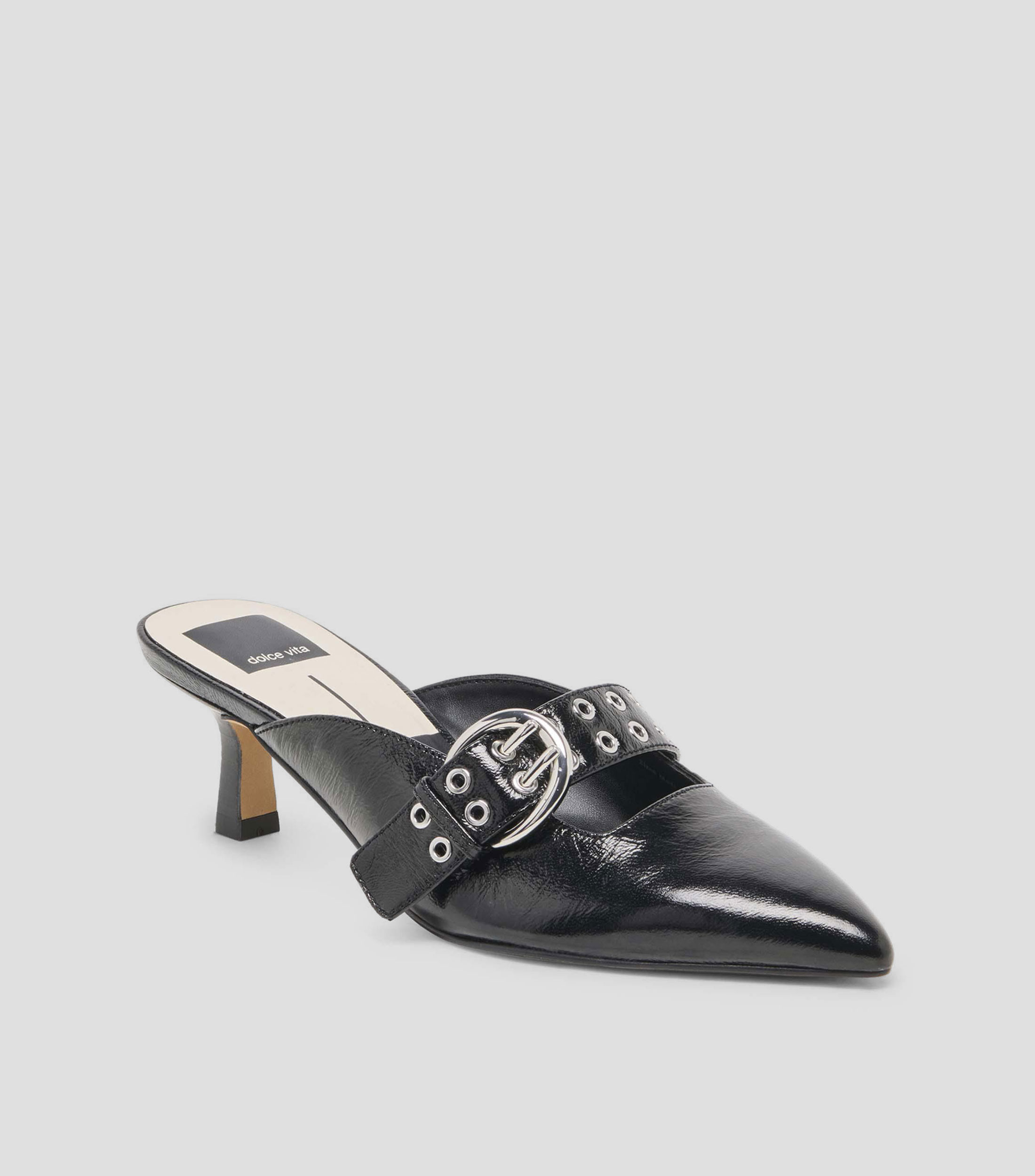 Zapatillas slip on con tacón medio delgado Mujer