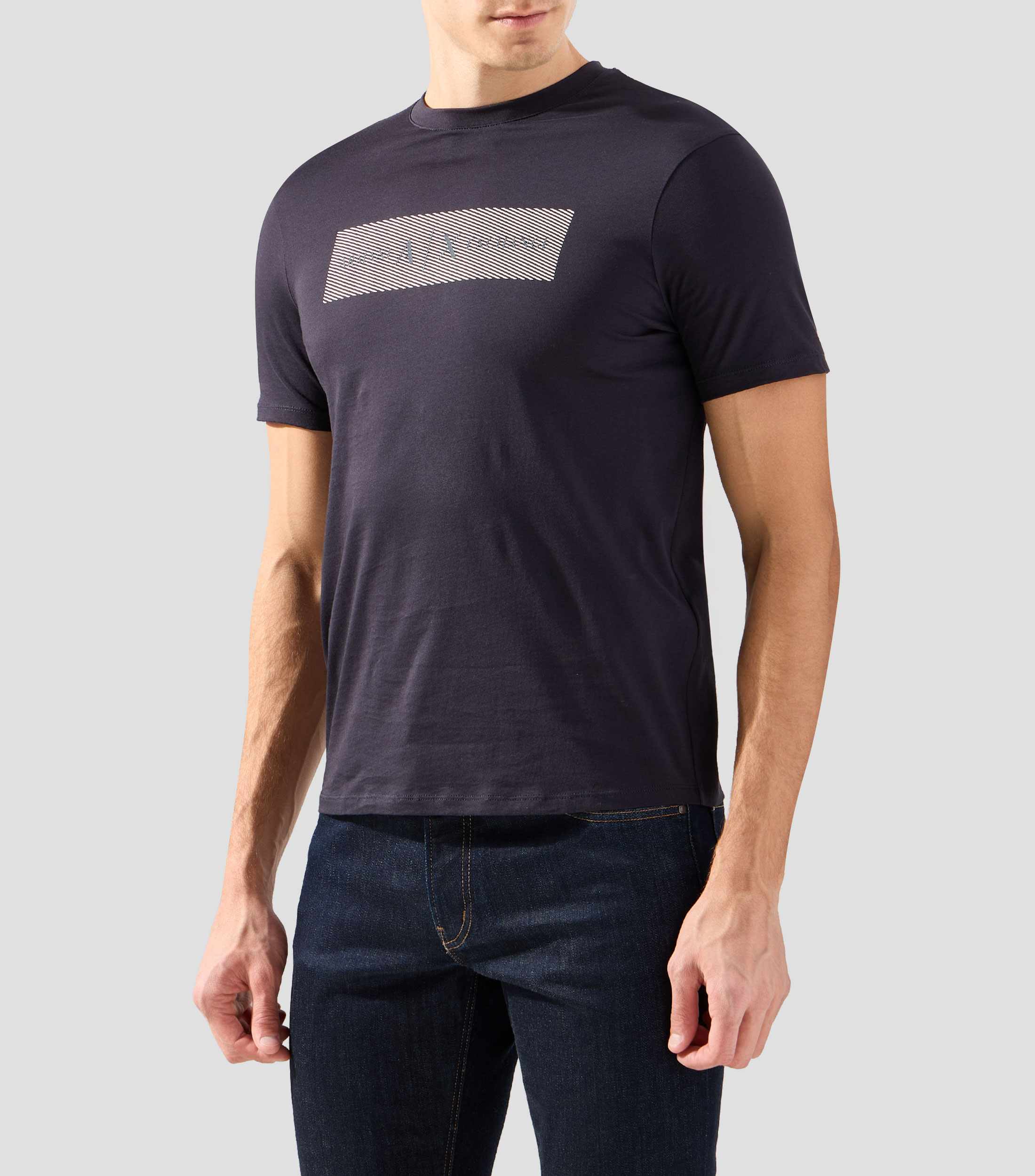 Playera cuello redondo manga corta estampada Hombre