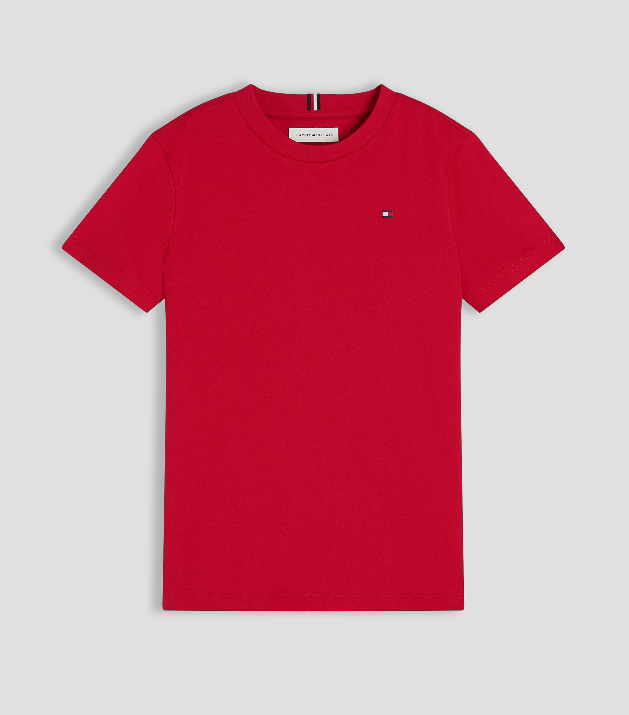 Playera roja cuello redondo manga corta lisa Niños