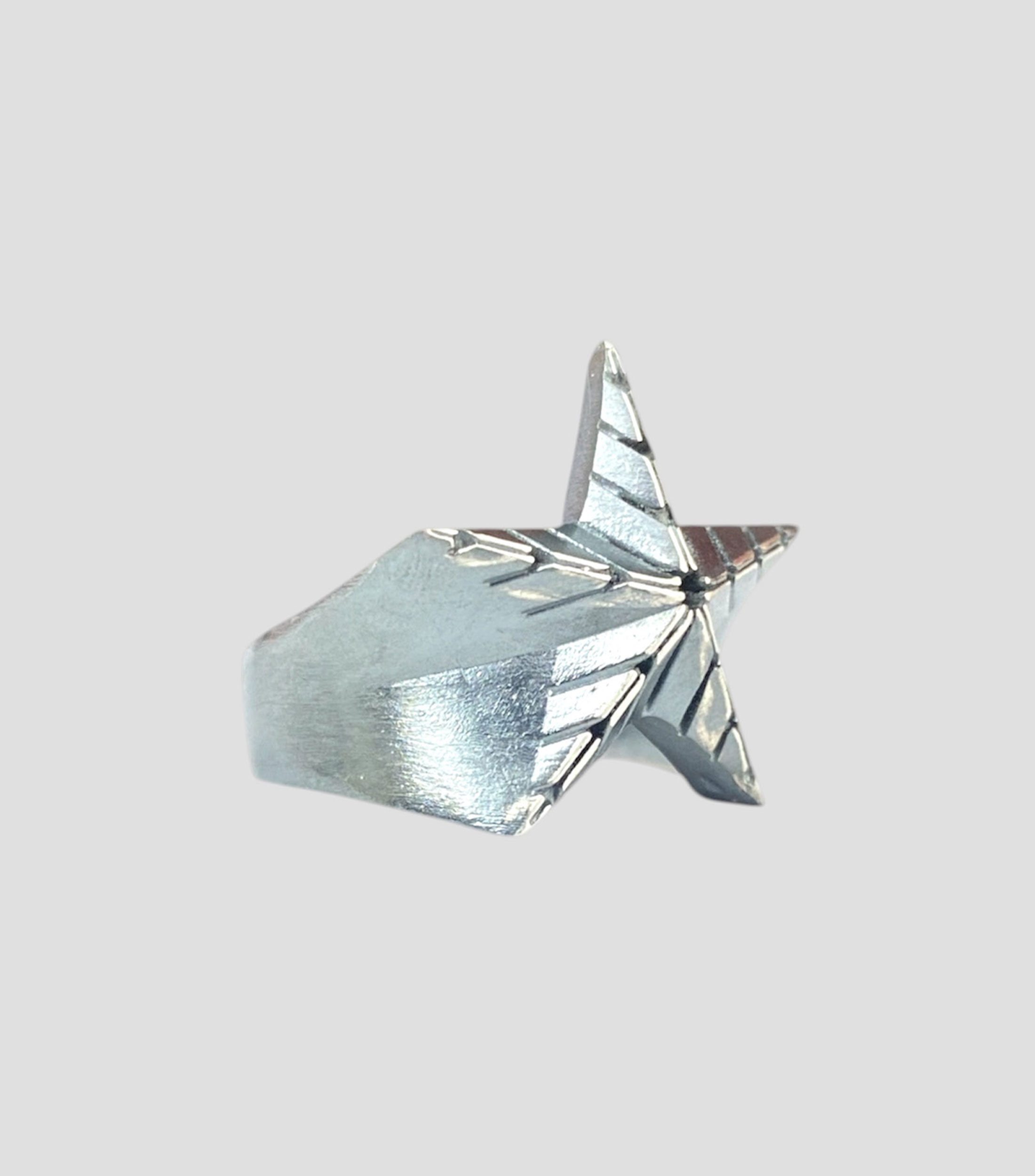 Anillo en plata .925 3D Star Striped Polished Unisex