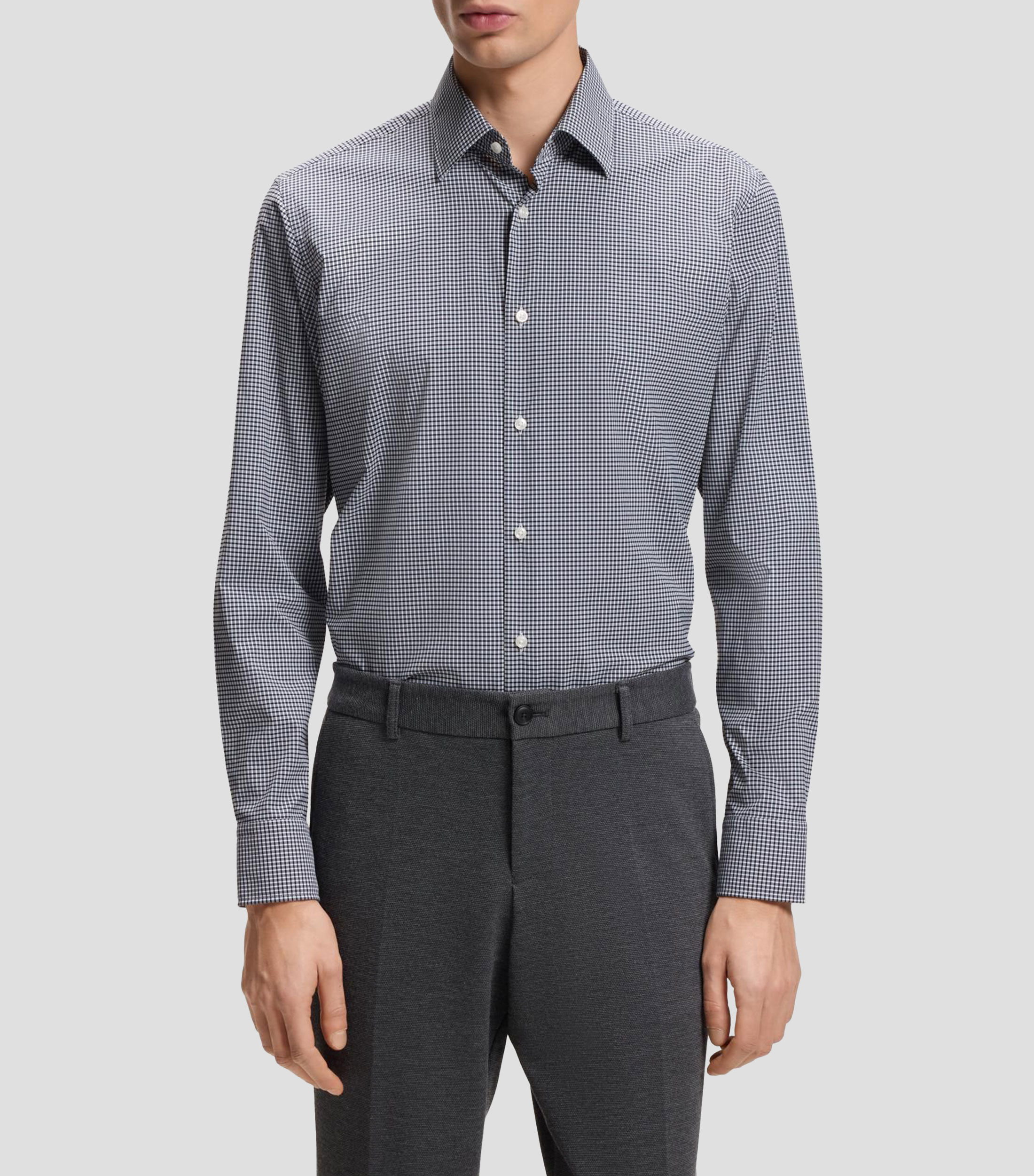 Camisa BOSS regular fit en tejido elástico técnico a cuadros Hombre