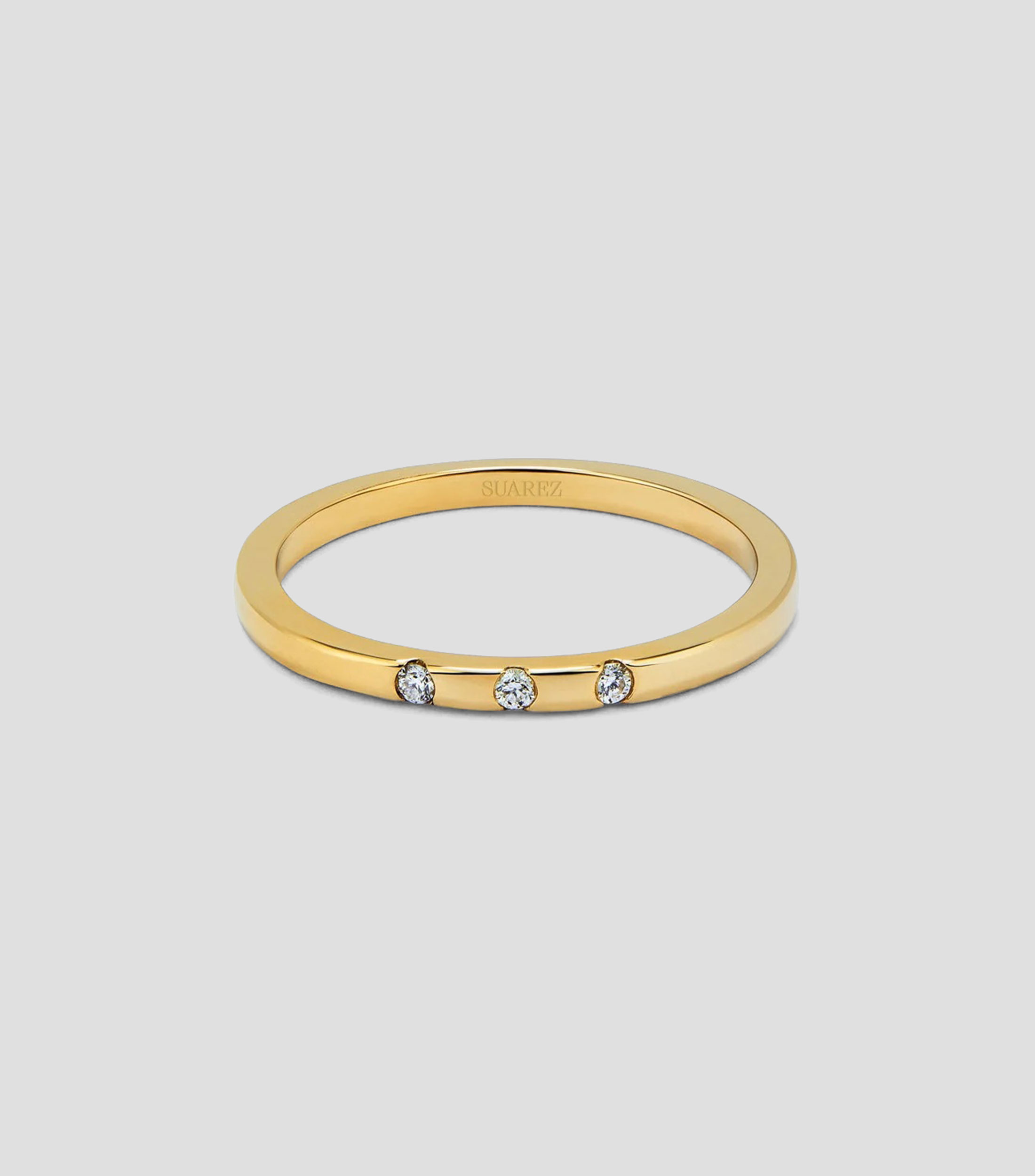 Anillo en oro amarillo de 18 kilates con diamantes Mujer