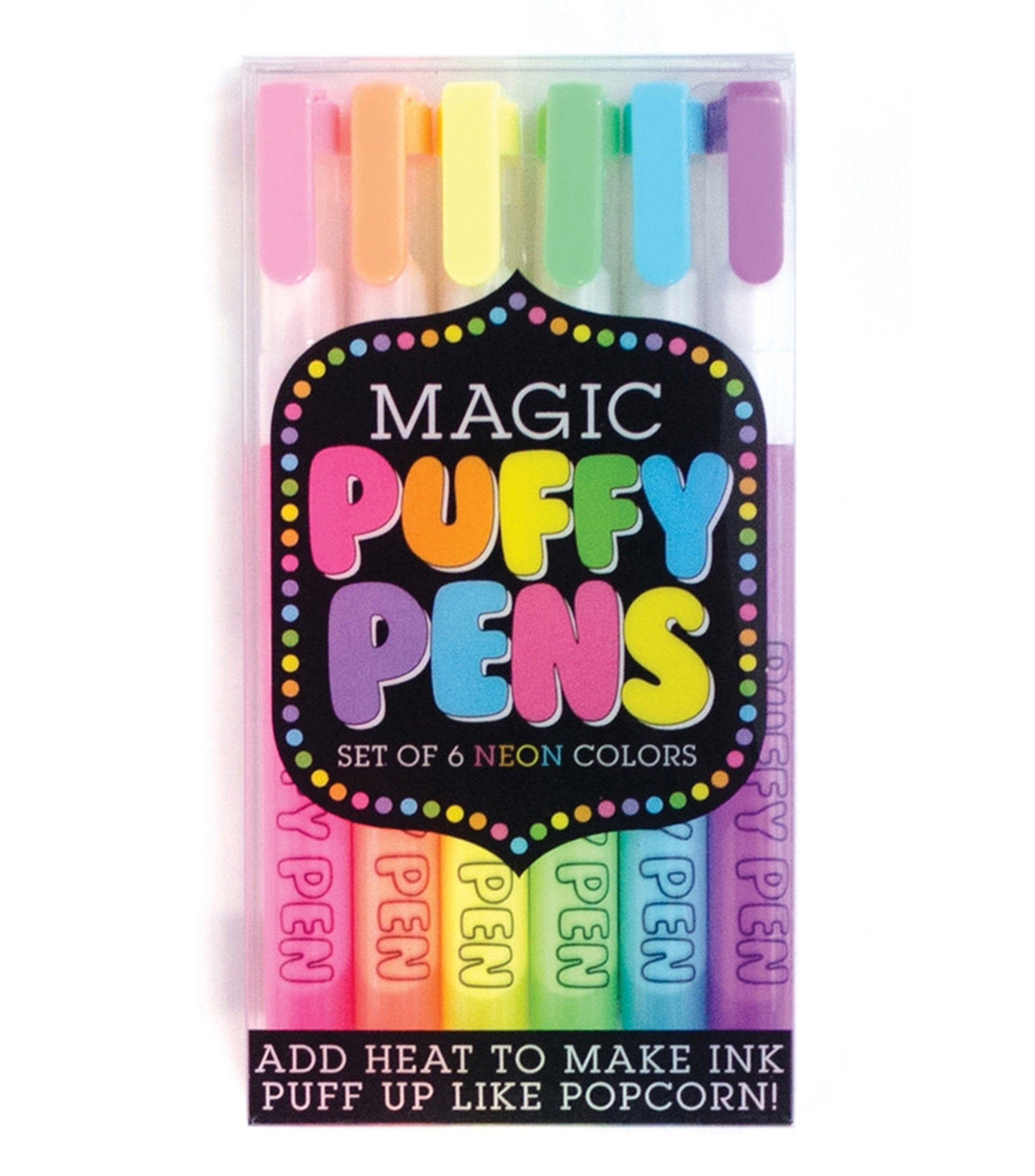 Ooly Set de 6 Plumas Magic Puffy Pens Neon El