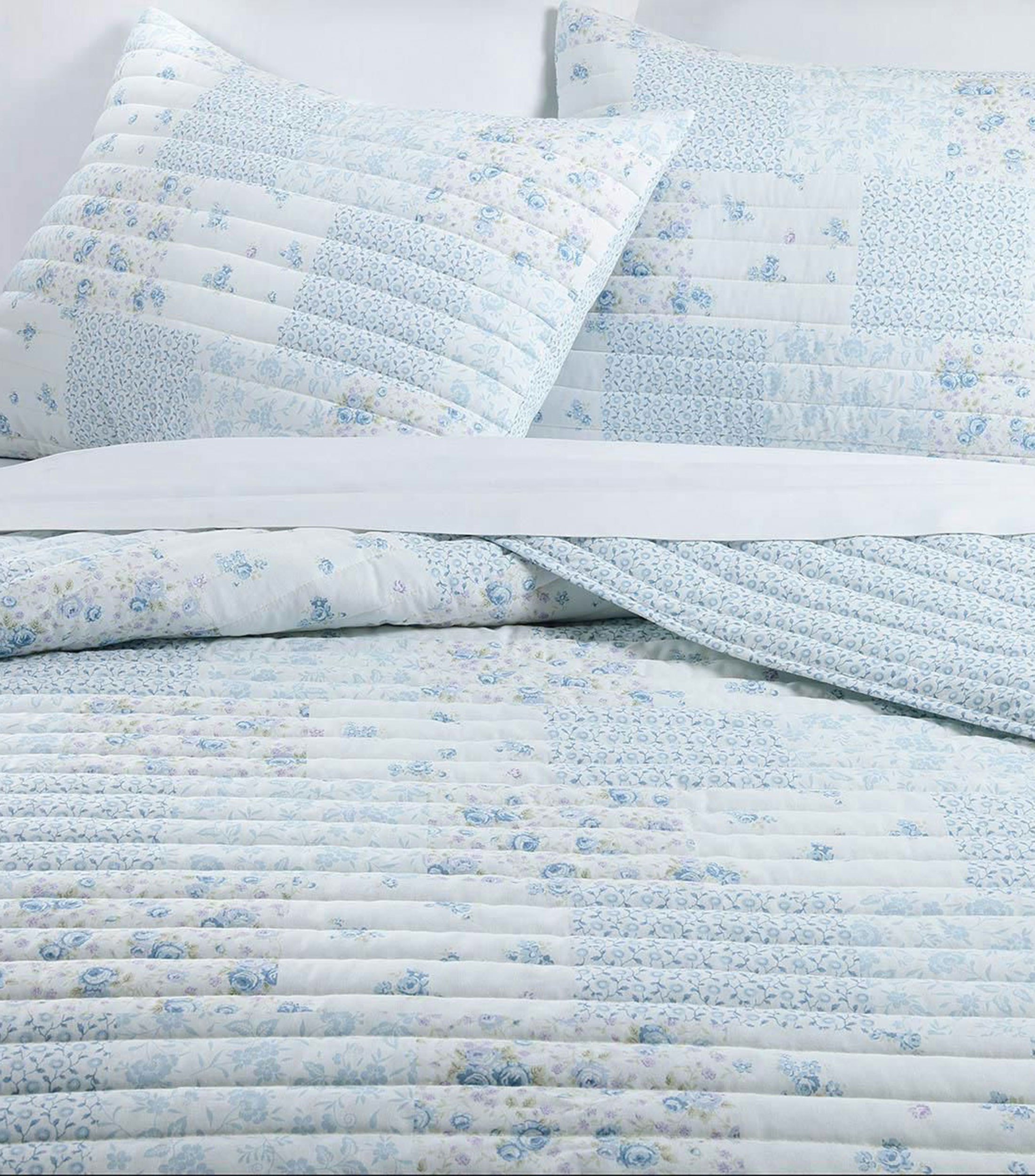 Juego de Colcha Matrimonial/Queen Size en Algodón Cornflower