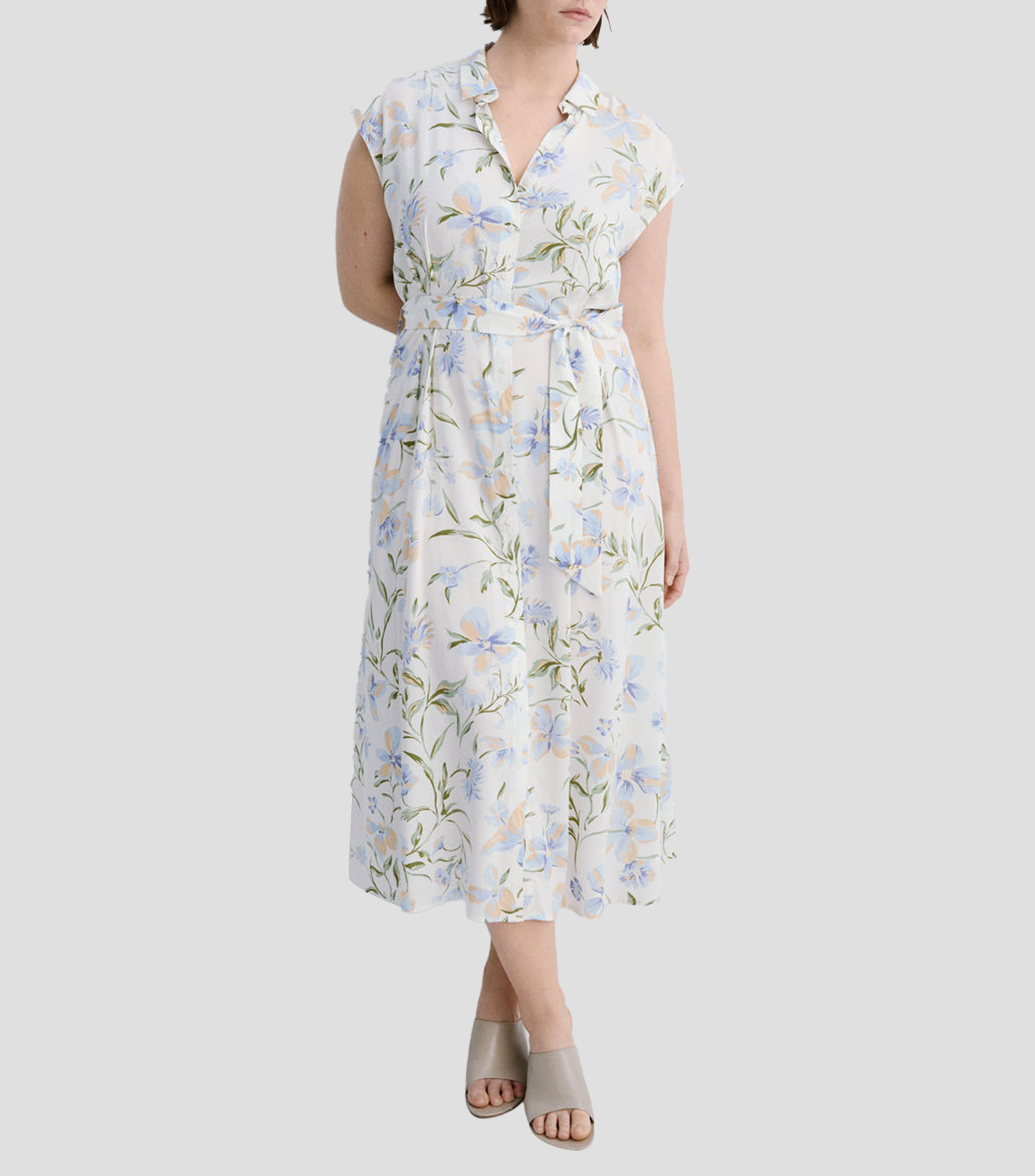 Vestido largo estampado floral Mujer