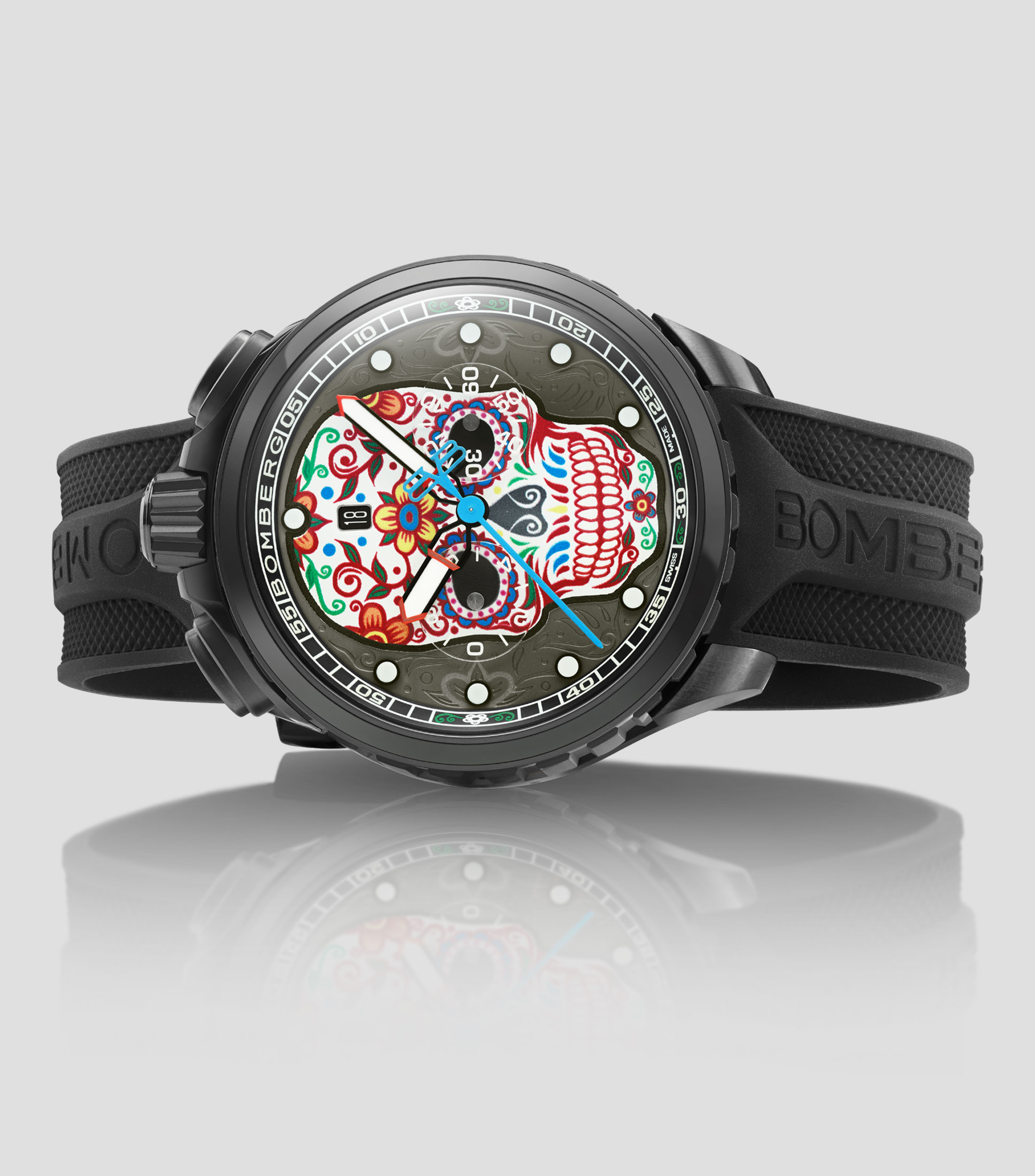 Reloj para Hombre Sugar Skull Casual, Negro