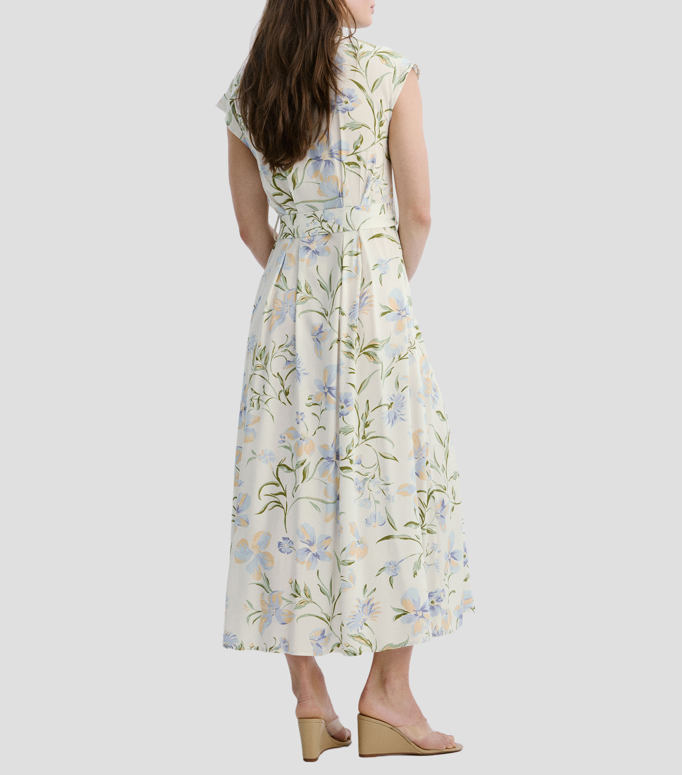 Vestido largo estampado floral Mujer